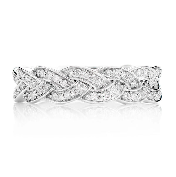 Braided Diamond Band Ring