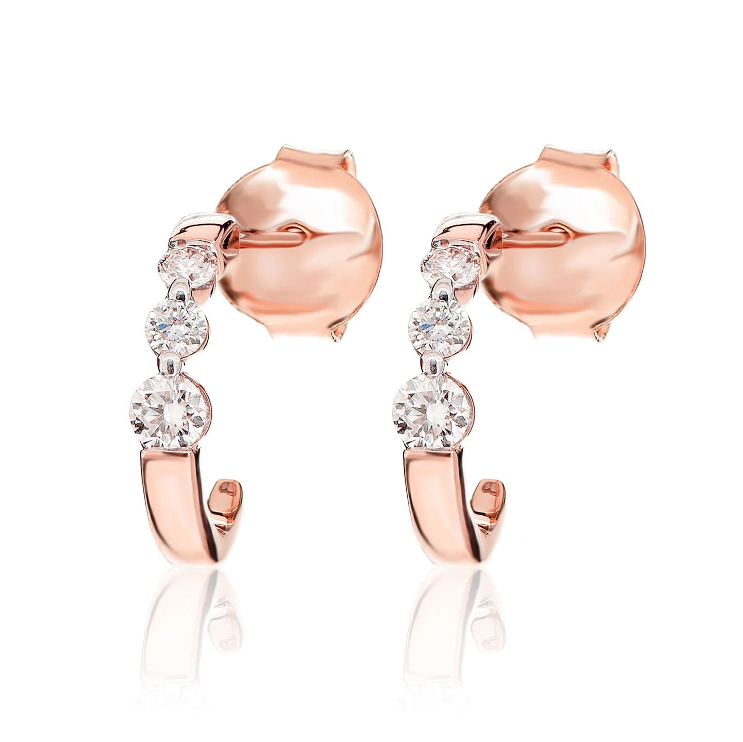 Graduated Diamond Trio Hoop Earrings