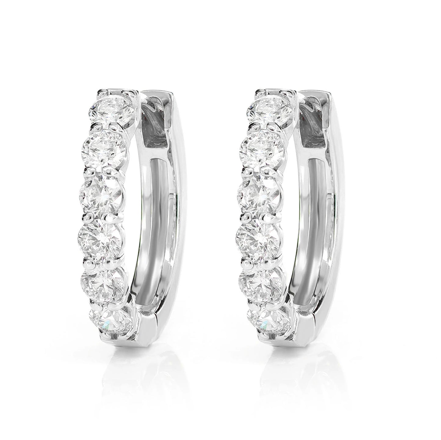 8pt Diamond Hoop Earrings