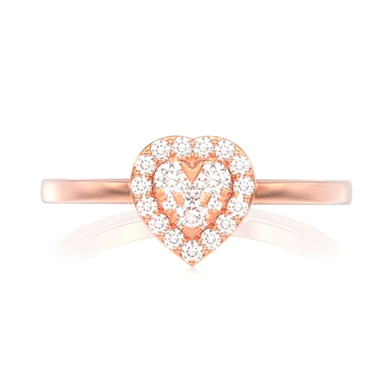 Mosaic Heart Ring in 14K rose gold, front view