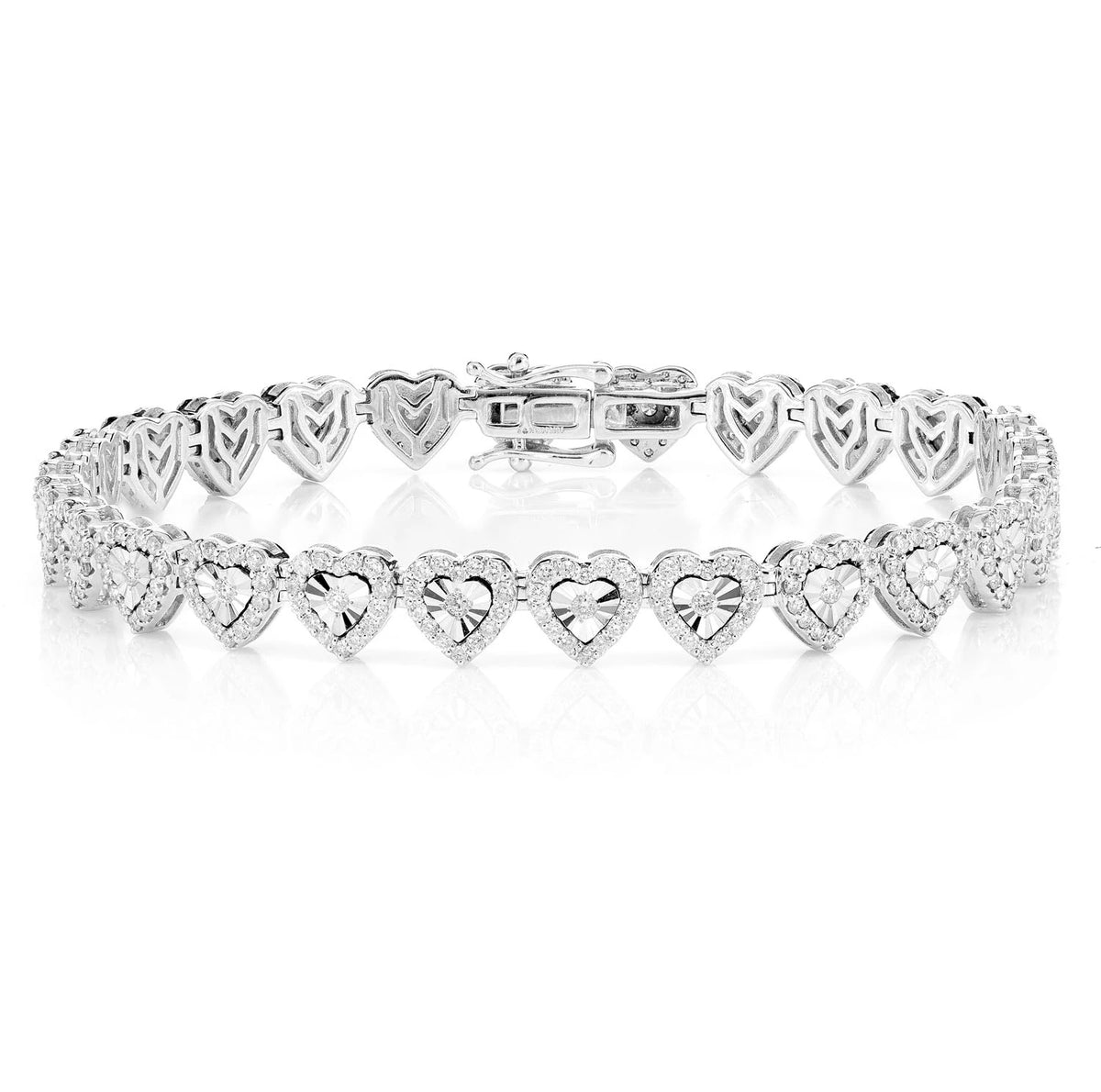 Miracle Set Heart Link Diamond Bracelet