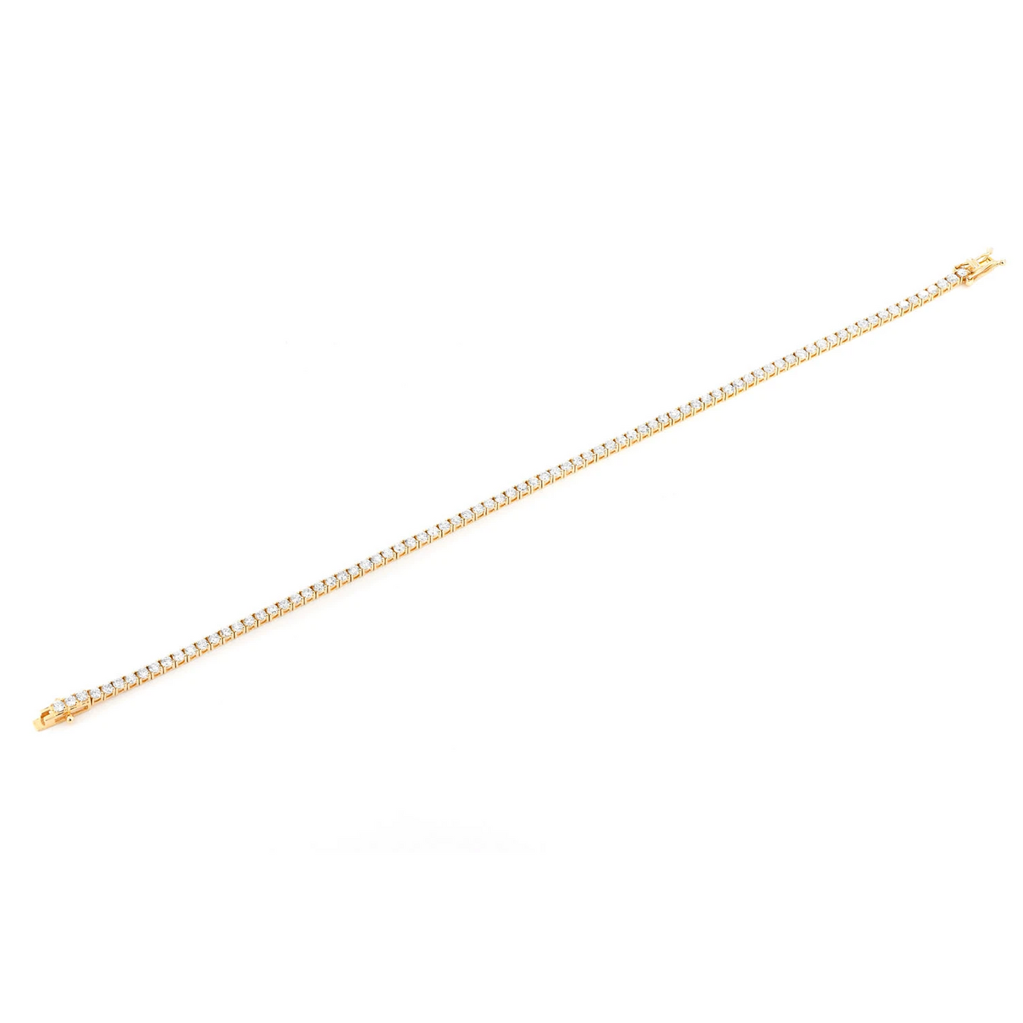 Prong Diamond Tennis Bracelet in 14K yellow gold, 6pt / 4.60ctw, full-length view