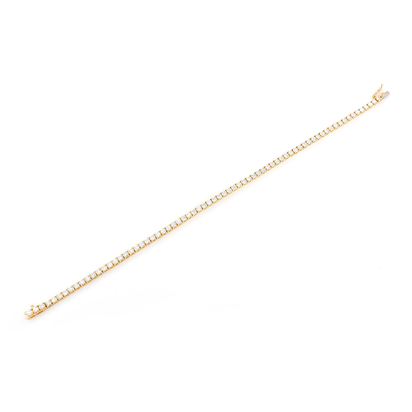 Prong Diamond Tennis Bracelet in 14K yellow gold, 7pt / 5.00ctw, full-length view