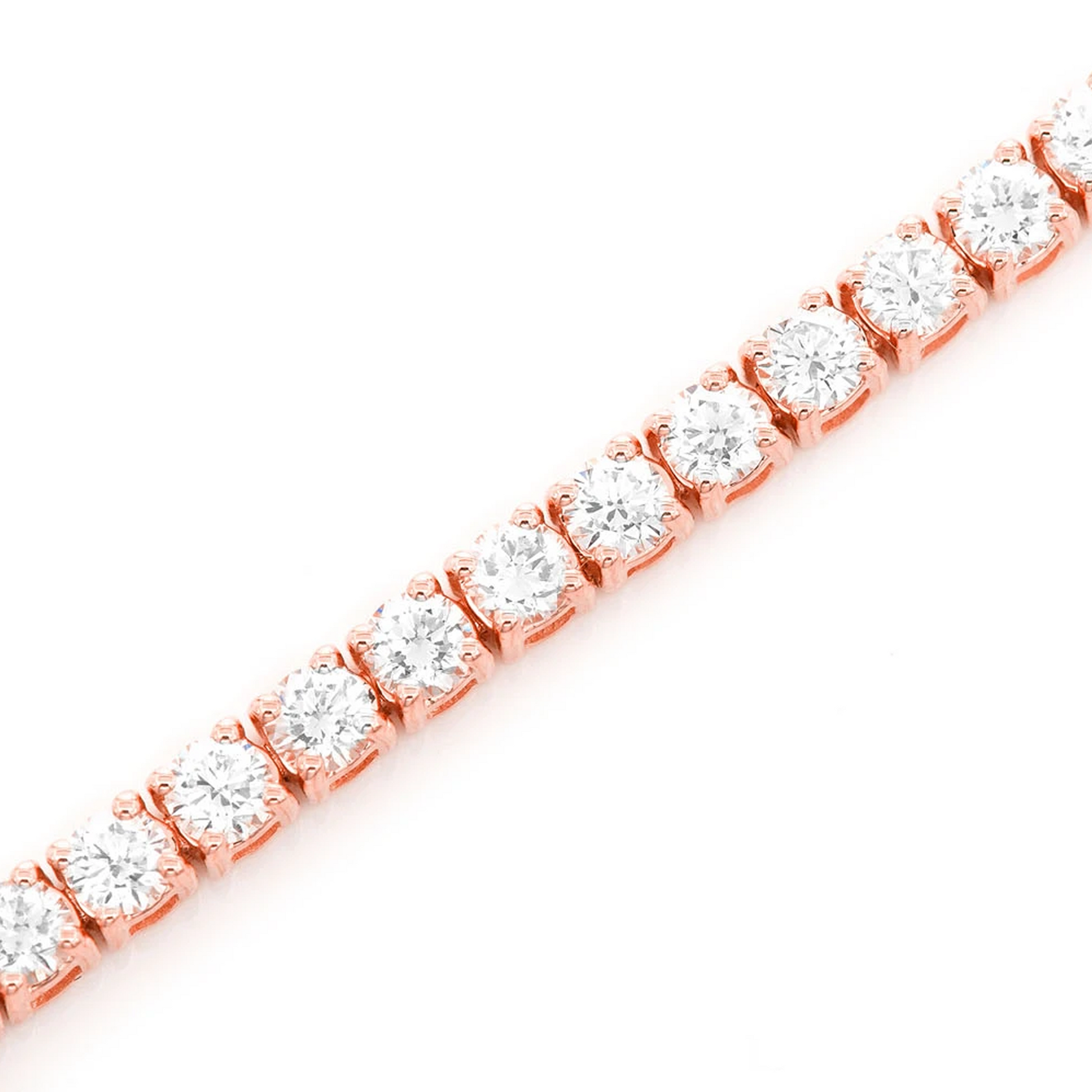 Prong Diamond Tennis Bracelet in 14K rose gold, 7pt / 5.00ctw, detail view
