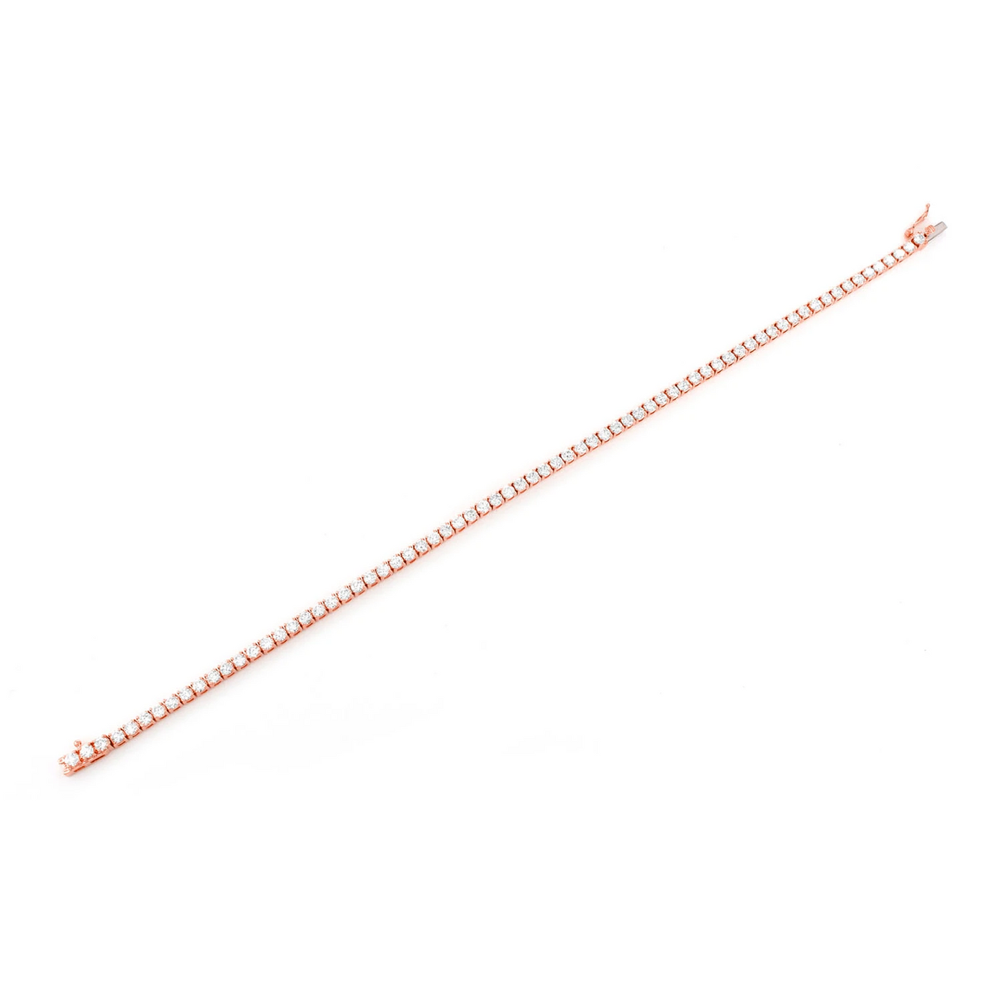 Prong Diamond Tennis Bracelet in 14K rose gold, 7pt / 5.00ctw, full-length view
