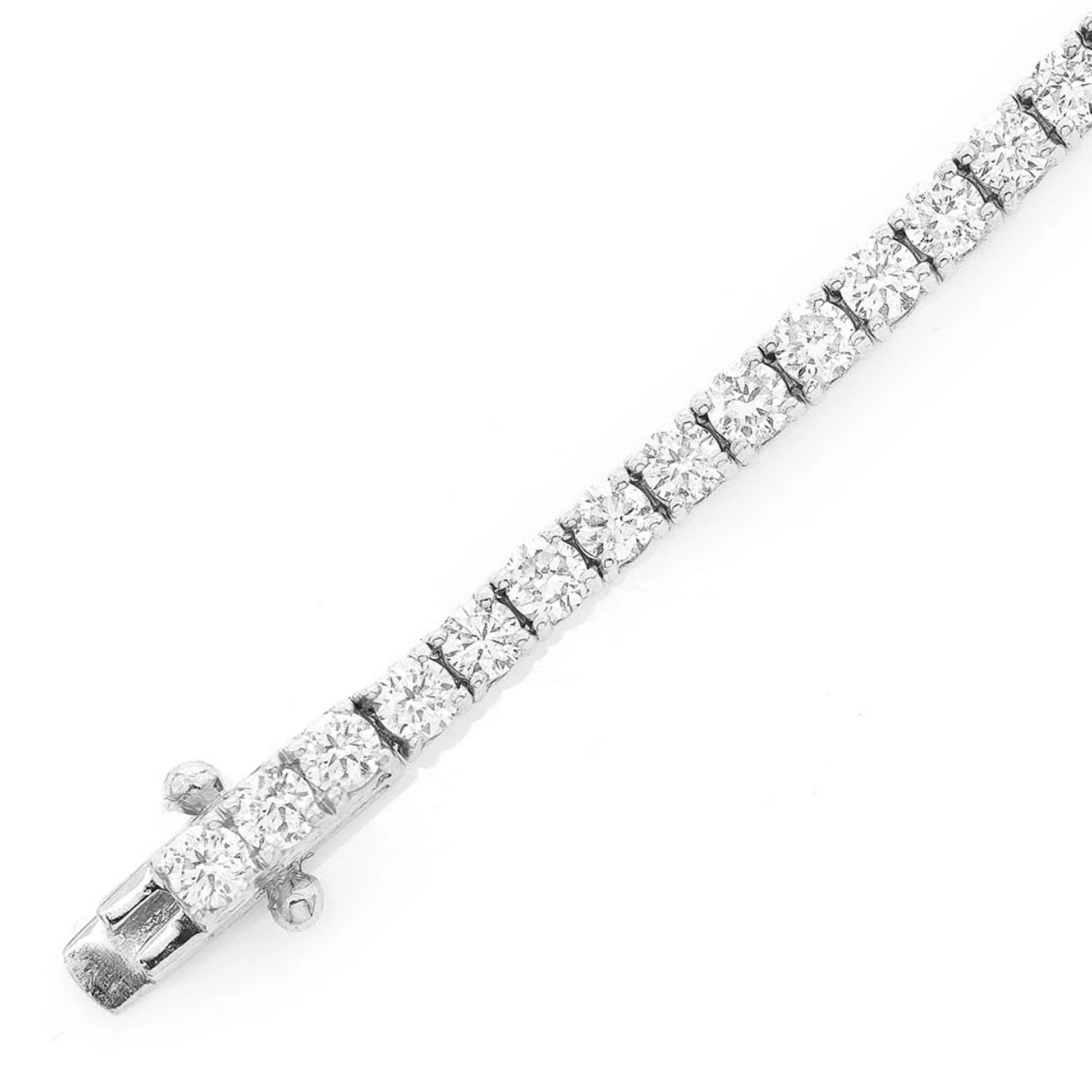 Prong Diamond Tennis Bracelet in 14K white gold, 6pt / 4.60ctw, detail view