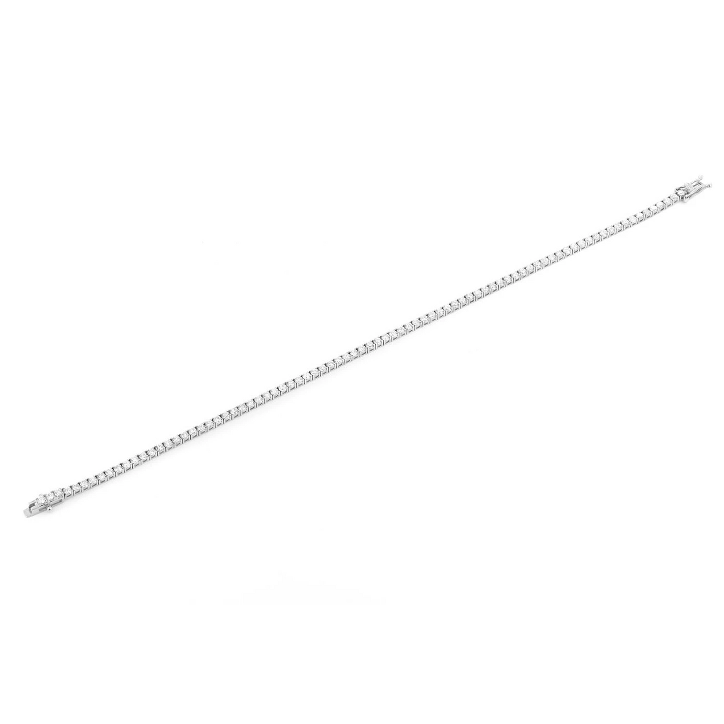 Prong Diamond Tennis Bracelet in 14K white gold, 6pt / 4.60ctw, full-length view