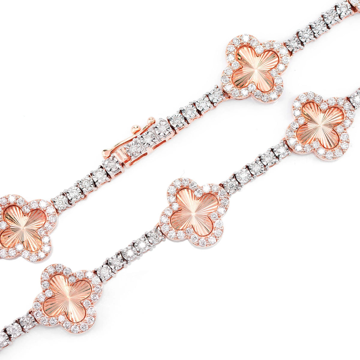 Miracle Clover Link Diamond Tennis Necklace