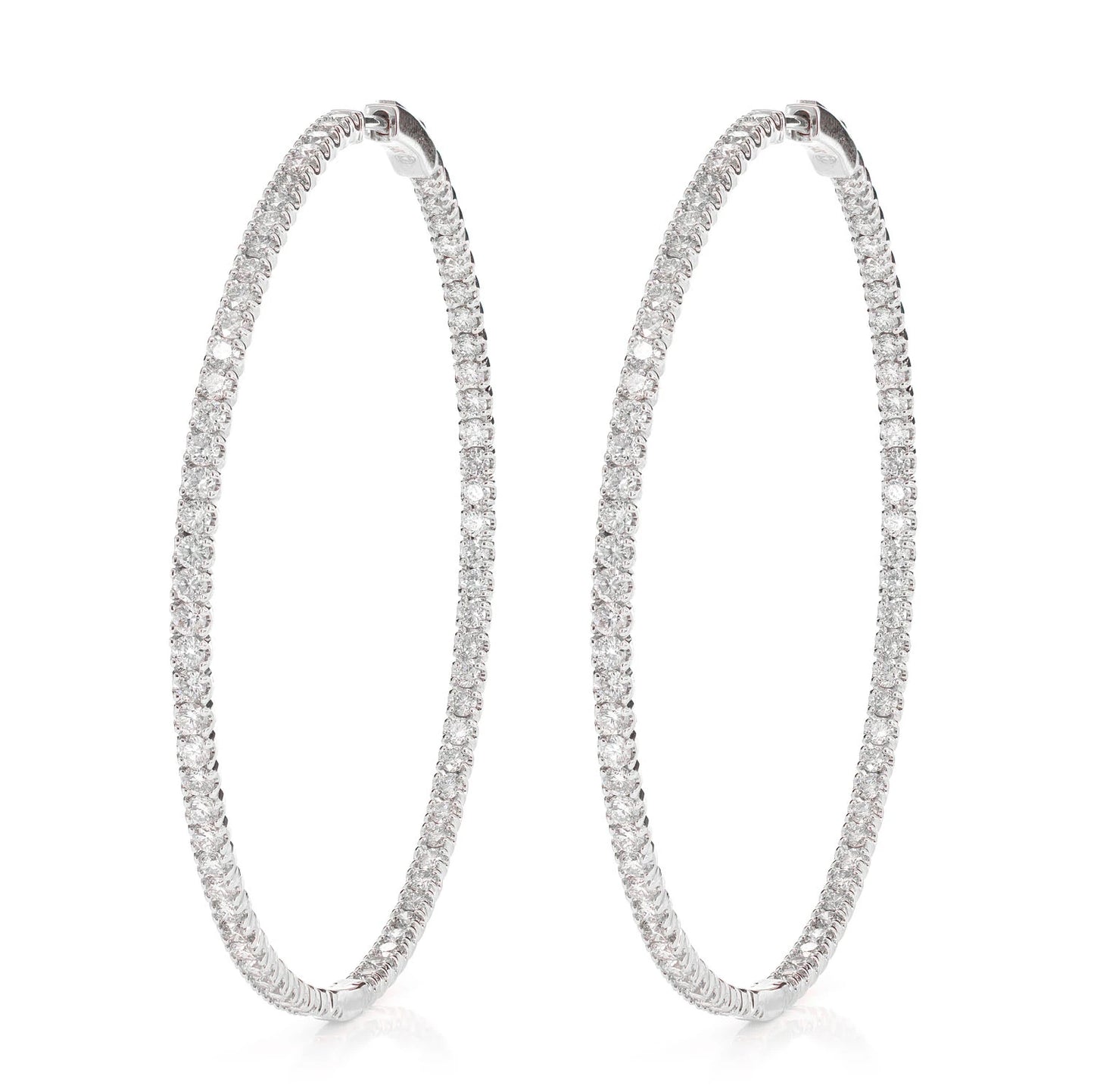 Large Inside Outside Diamond Hoop Earrings