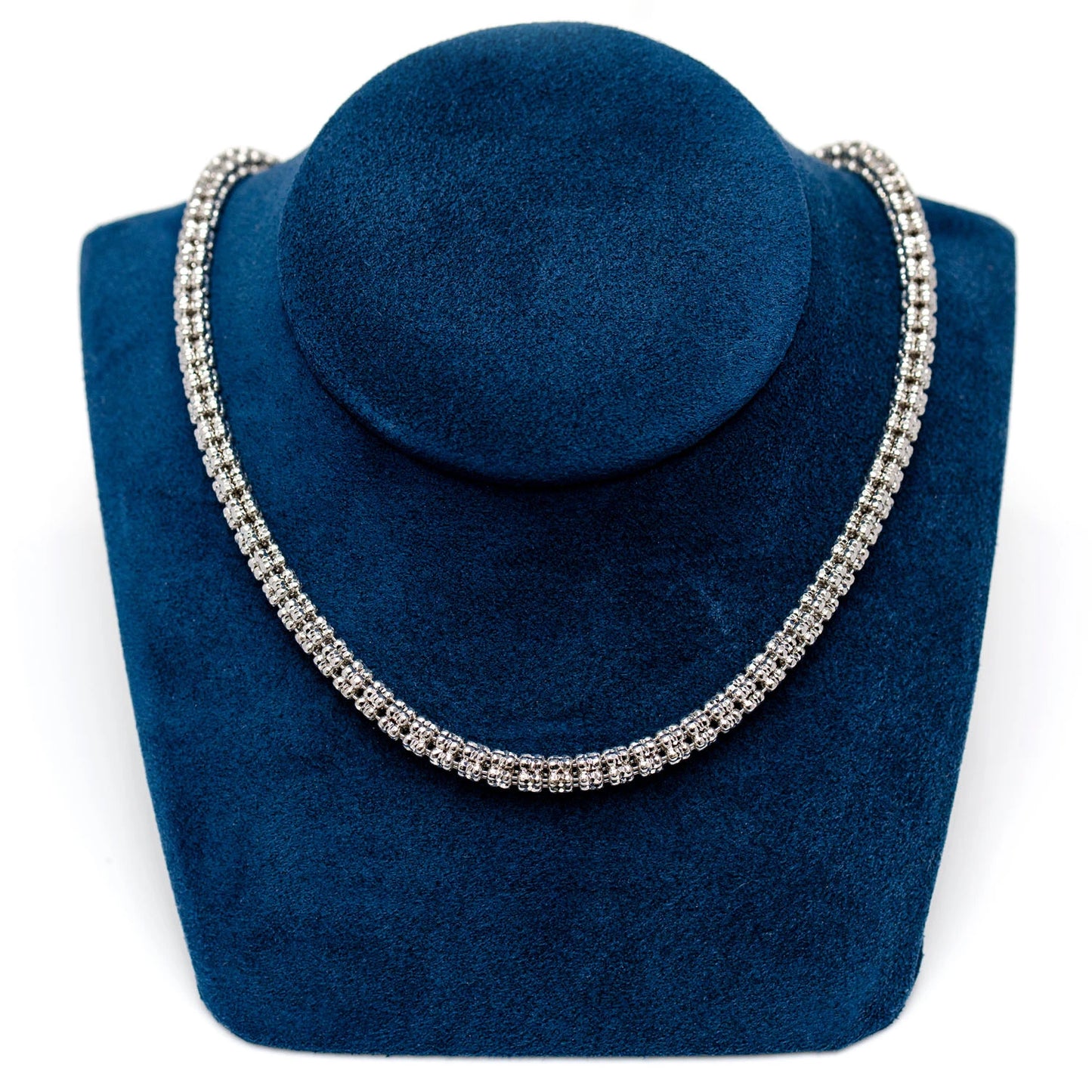Sterling Silver Triangular Diamond-Cut Tube Chain in 925 sterling silver, 5mm width, alternate view