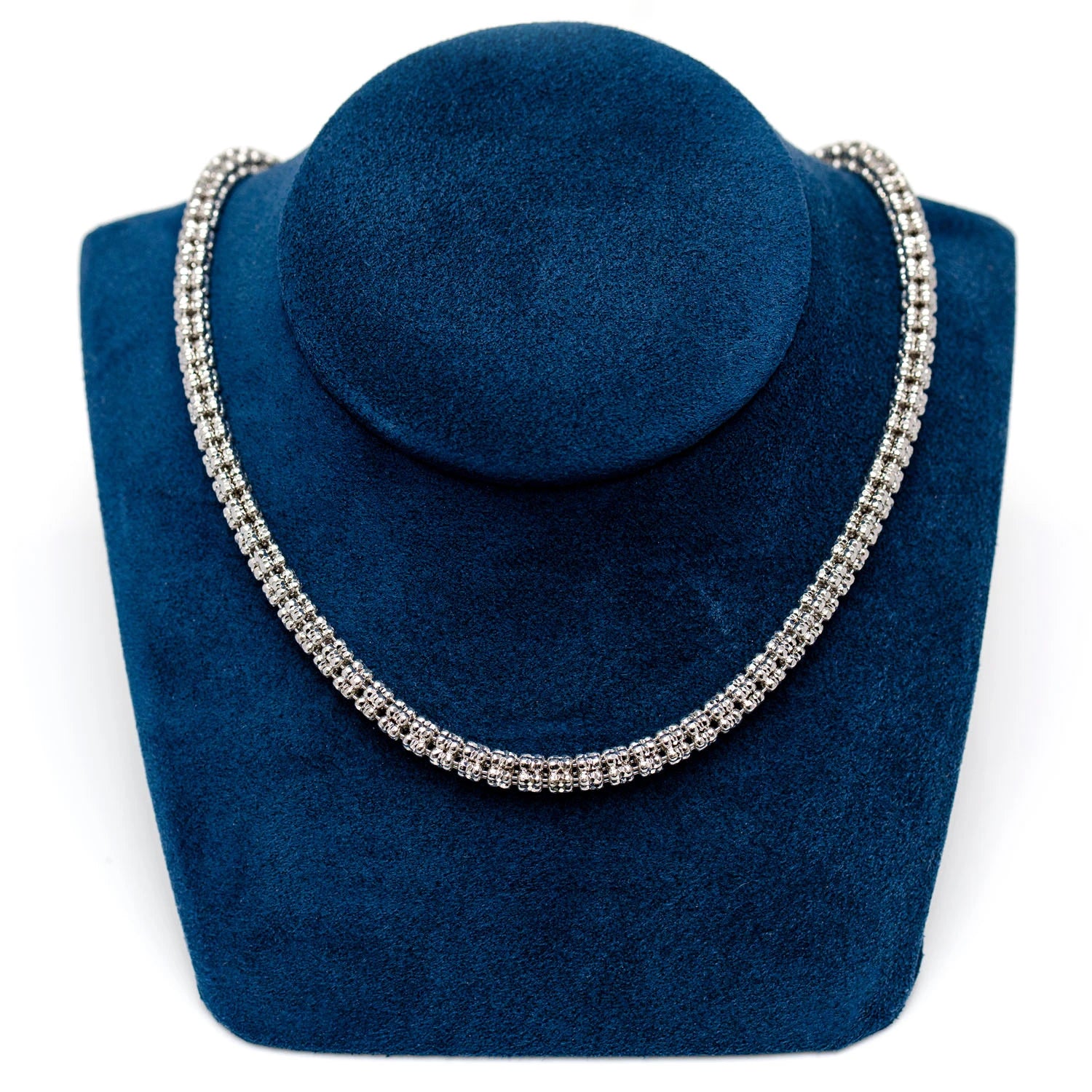 Sterling Silver Triangular Diamond-Cut Tube Chain in 925 sterling silver, 5mm width, alternate view