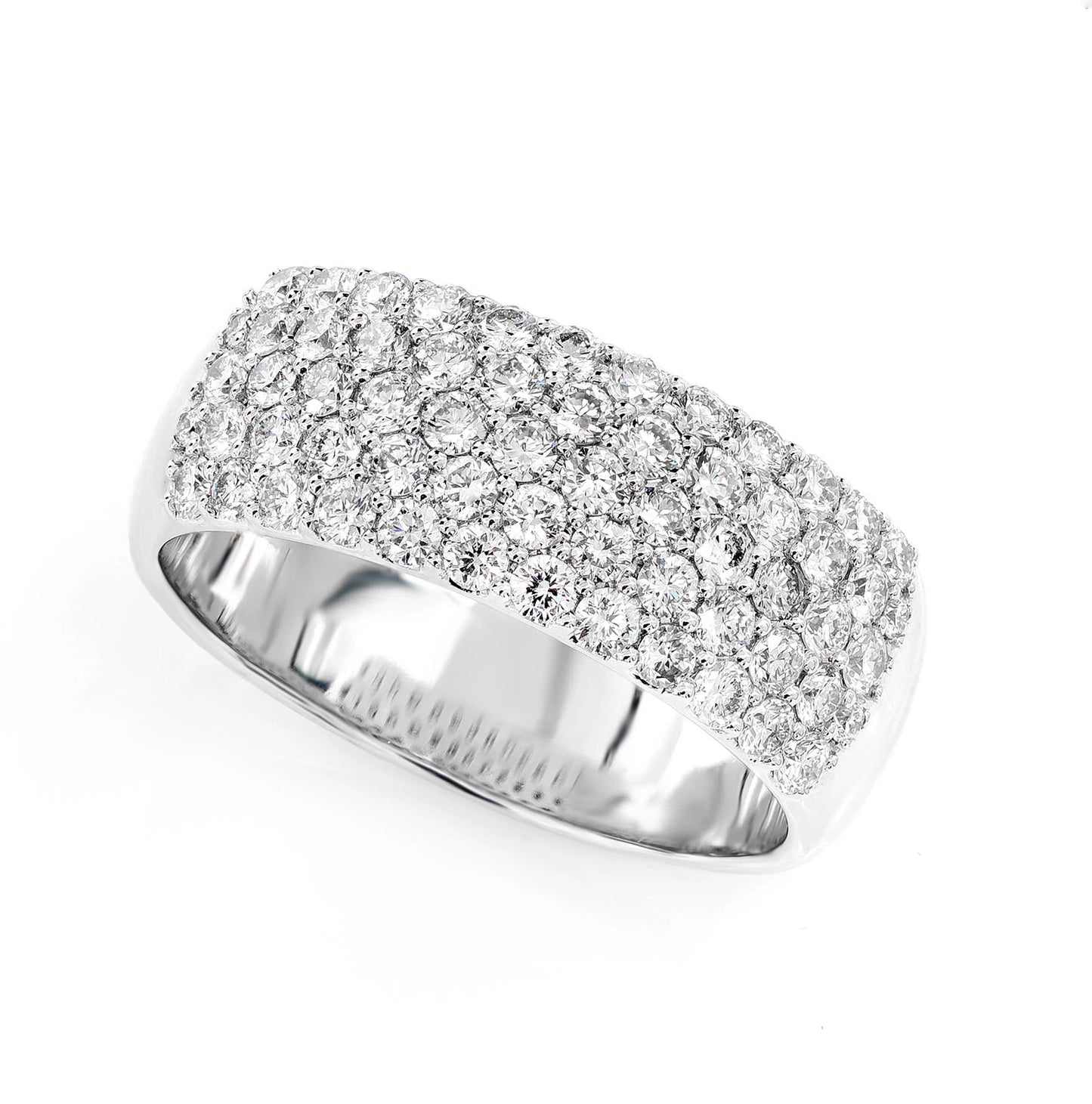 Five Row Bubbly Diamond Band Ring