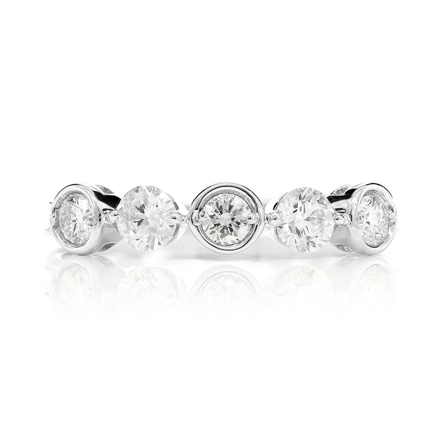 Dual Setting Ring in 14K white gold, front view