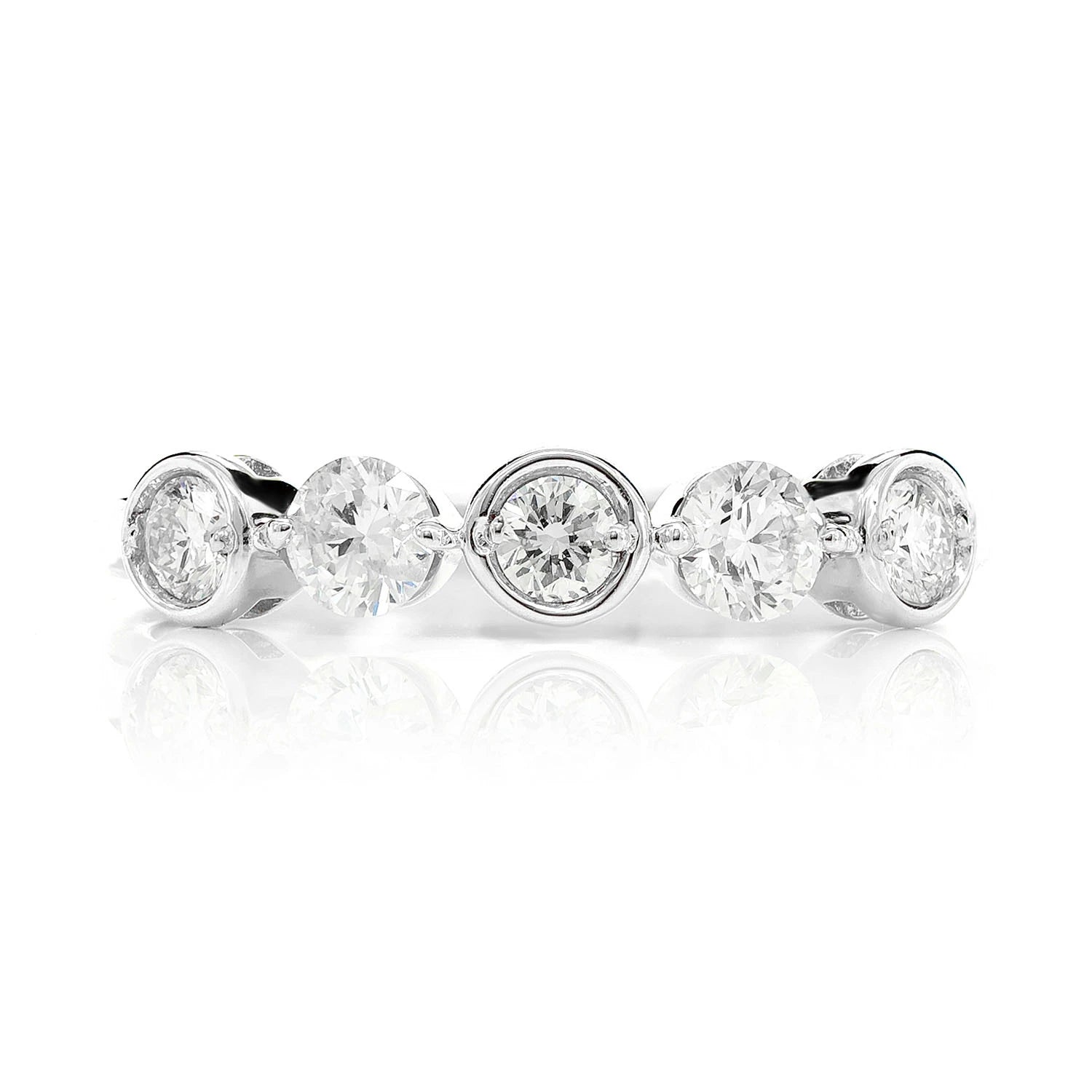 Dual Setting Ring in 14K white gold, front view