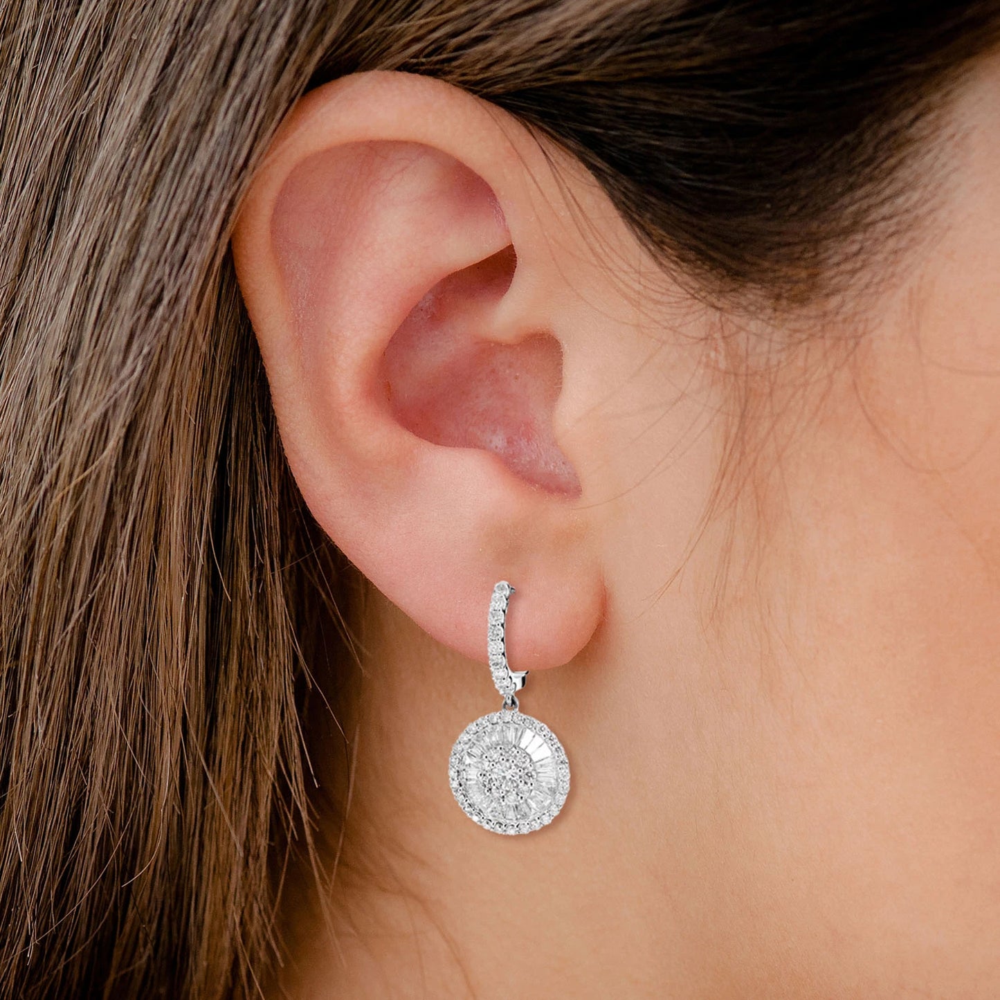 Dangling Miracle Diamond Baguette Earrings