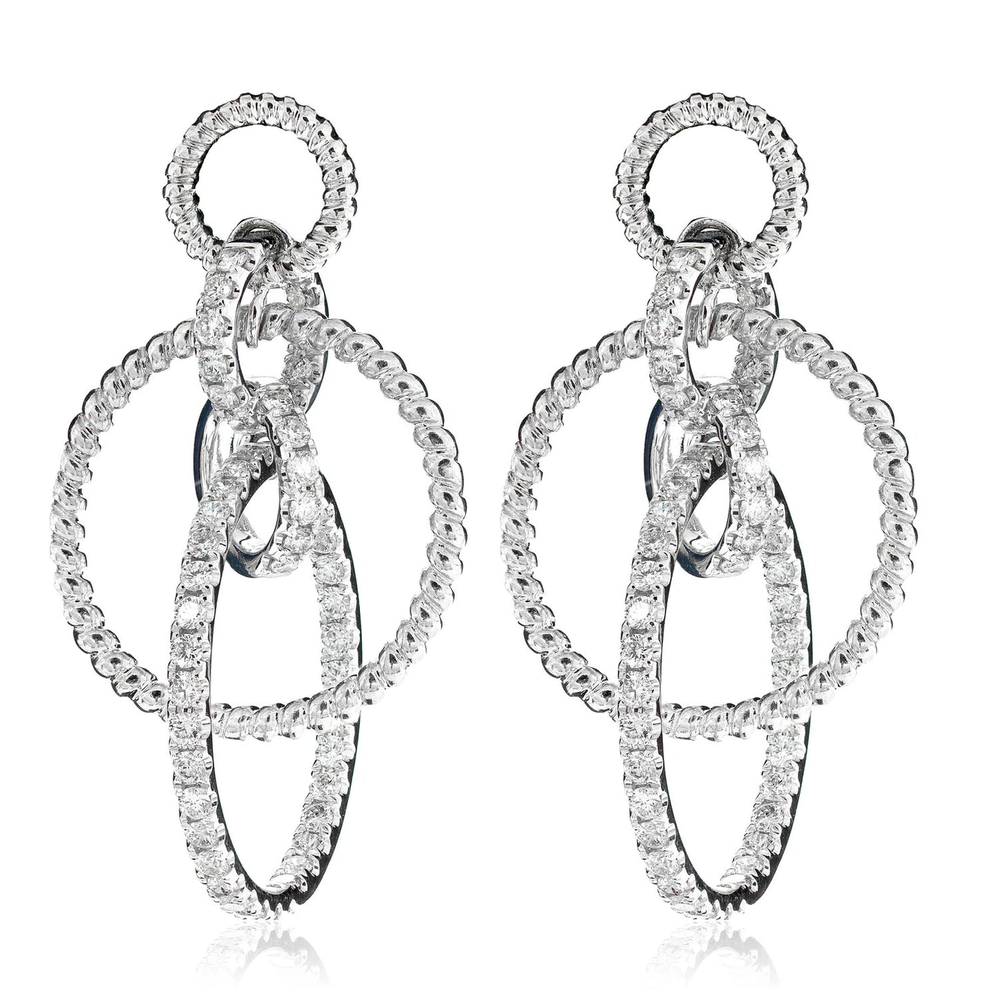 Diamond Interlocked Rope Hoop Earrings