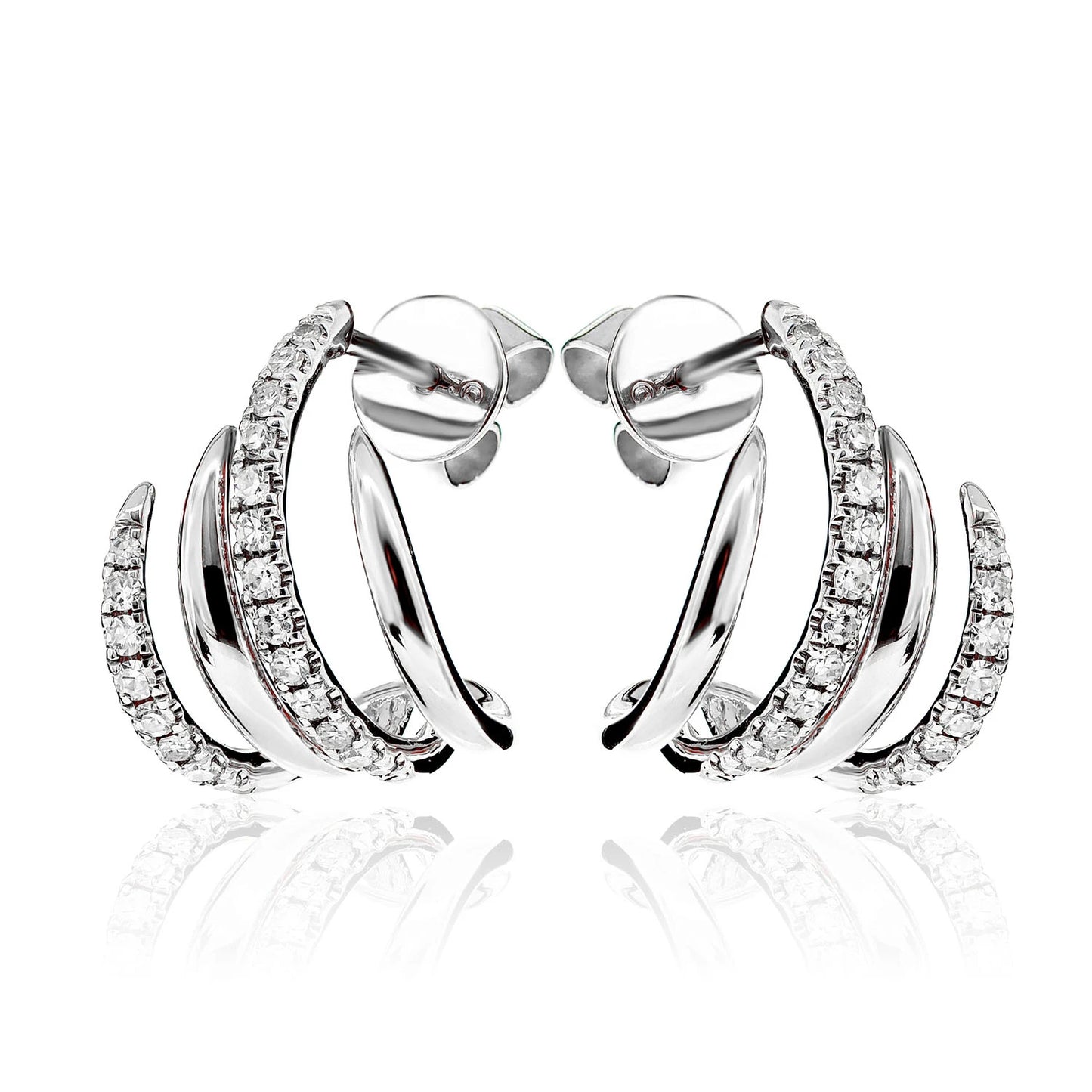 Diamond Claw Hoop Earrings