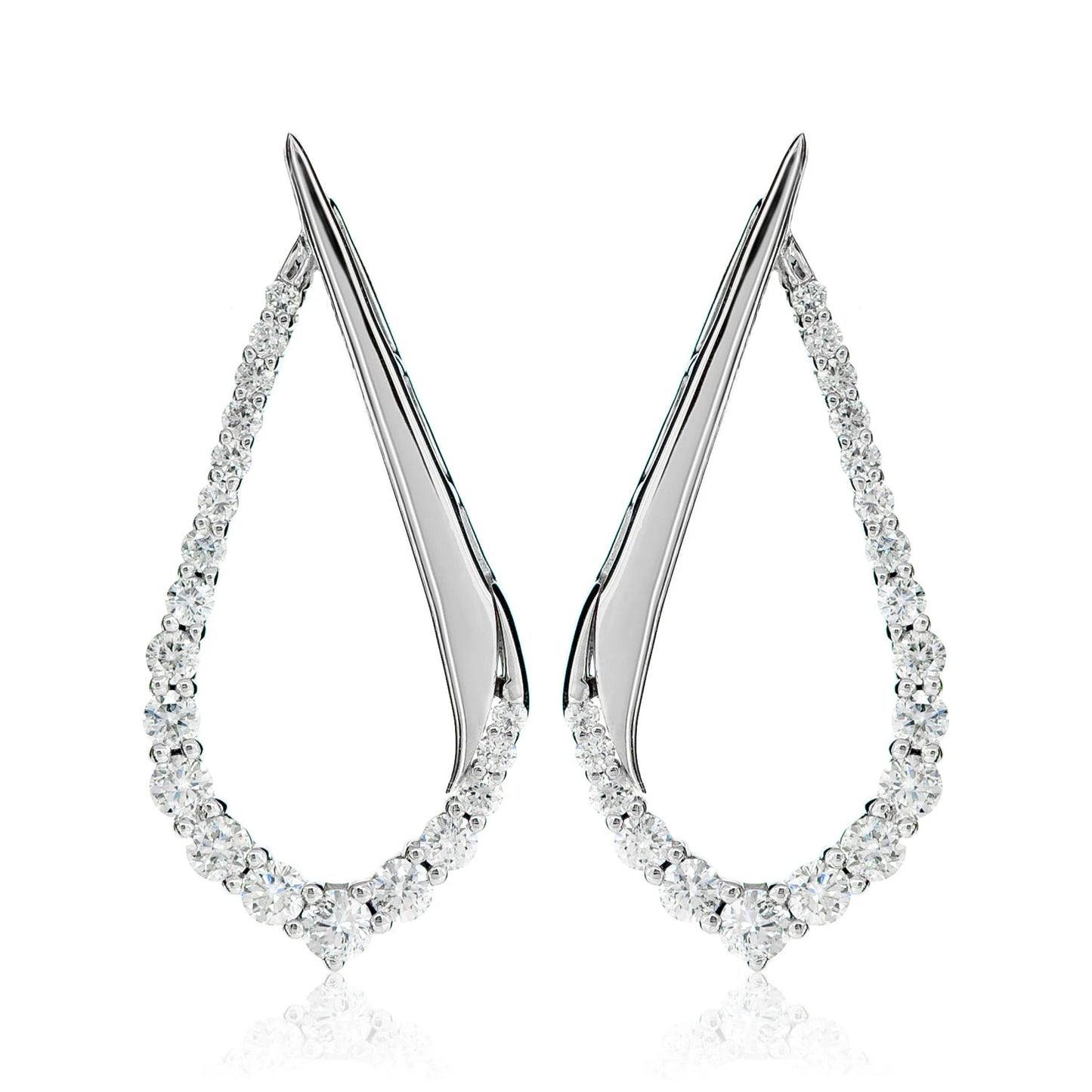 Diamond Half Graduated Tear Earrings