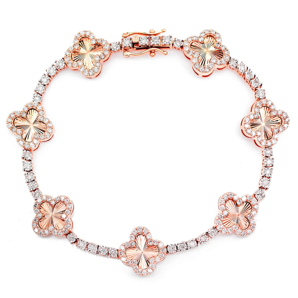 Miracle Clover Link Diamond Tennis Bracelet