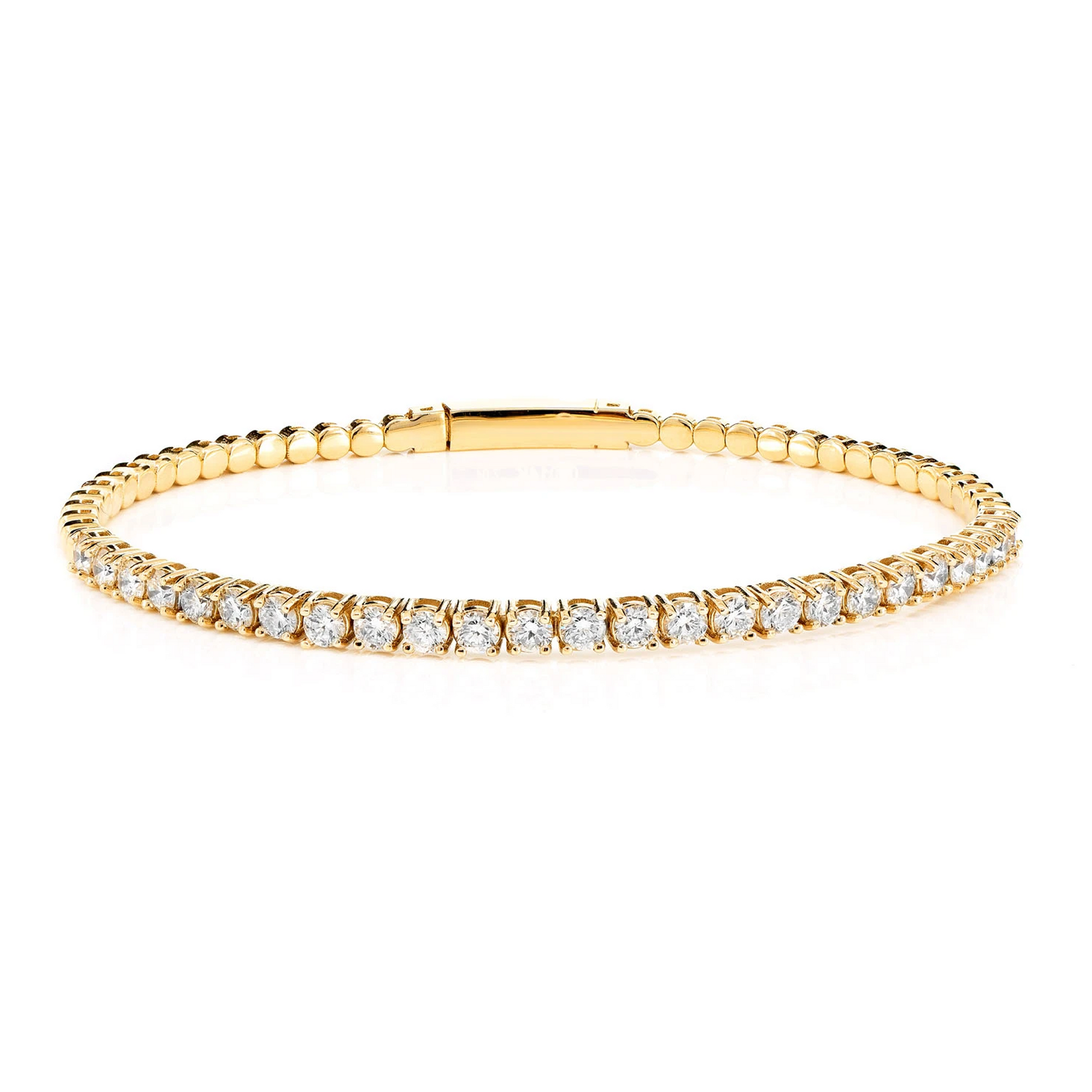Prong Diamond Flex Bangle in 14K yellow gold, 7pt / 2.00ctw, front view