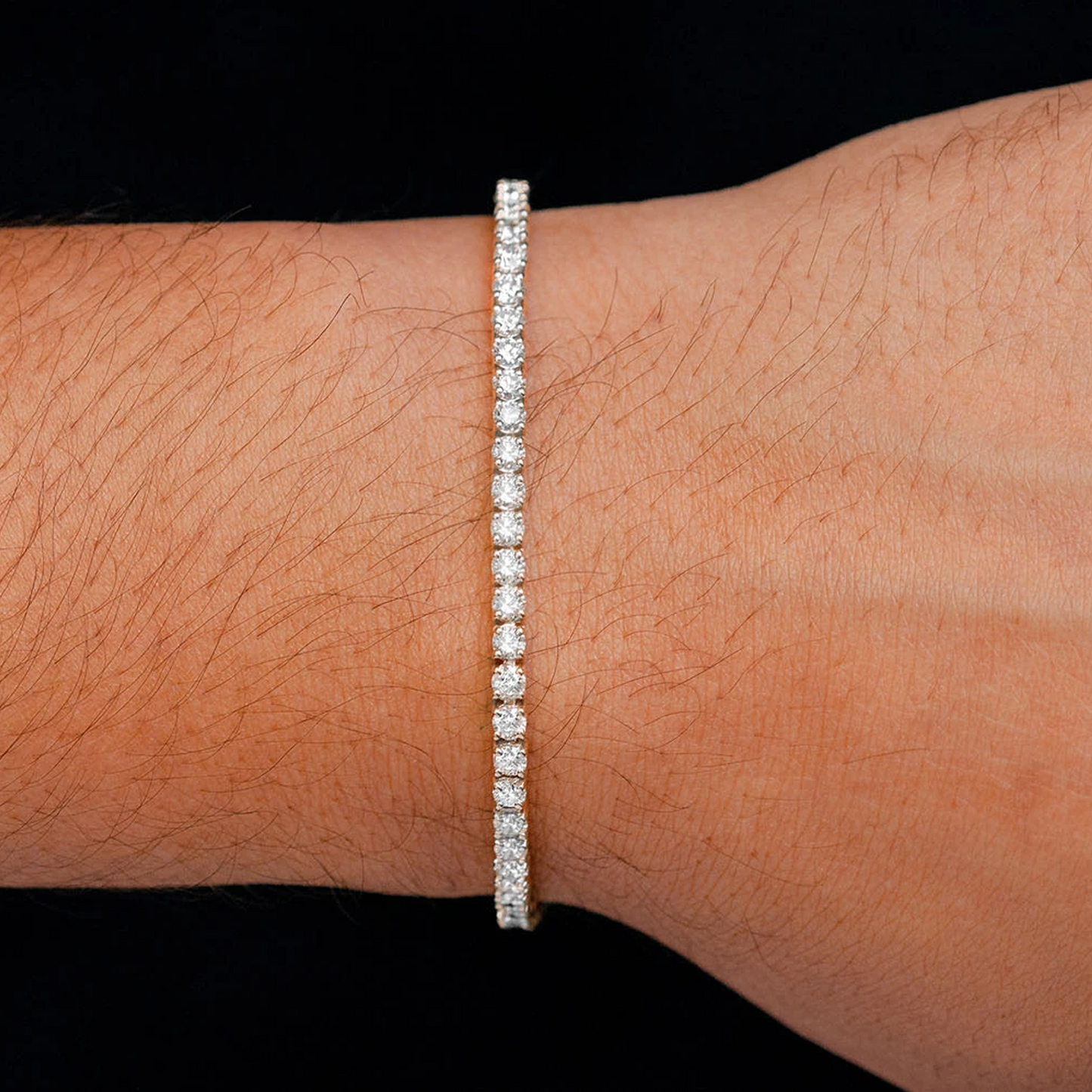 Prong Diamond Tennis Bracelet in 14K white gold, 7pt / 5.00ctw, worn view