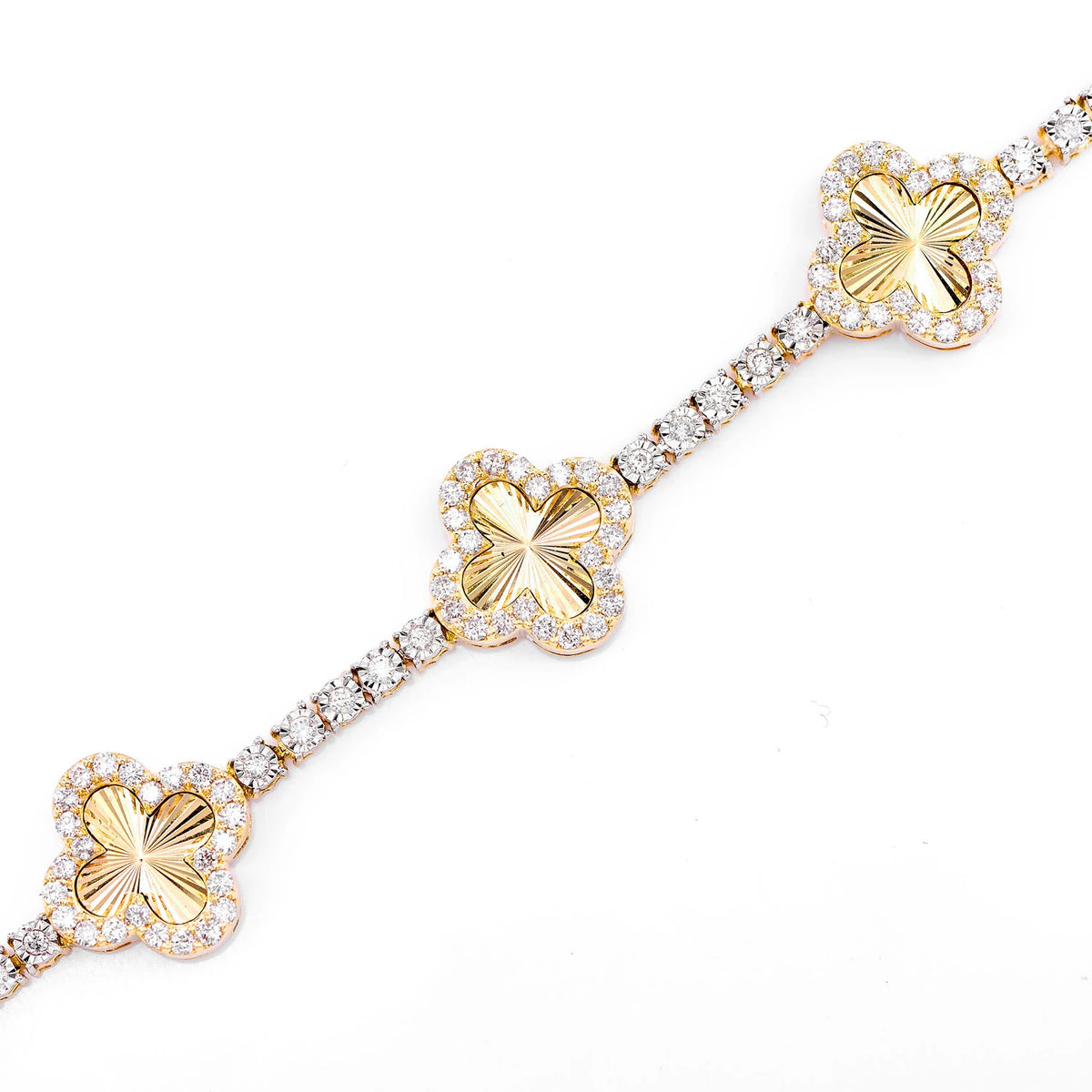 Miracle Clover Link Diamond Tennis Bracelet
