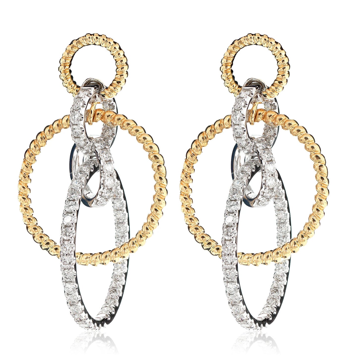 Diamond Interlocked Rope Hoop Earrings