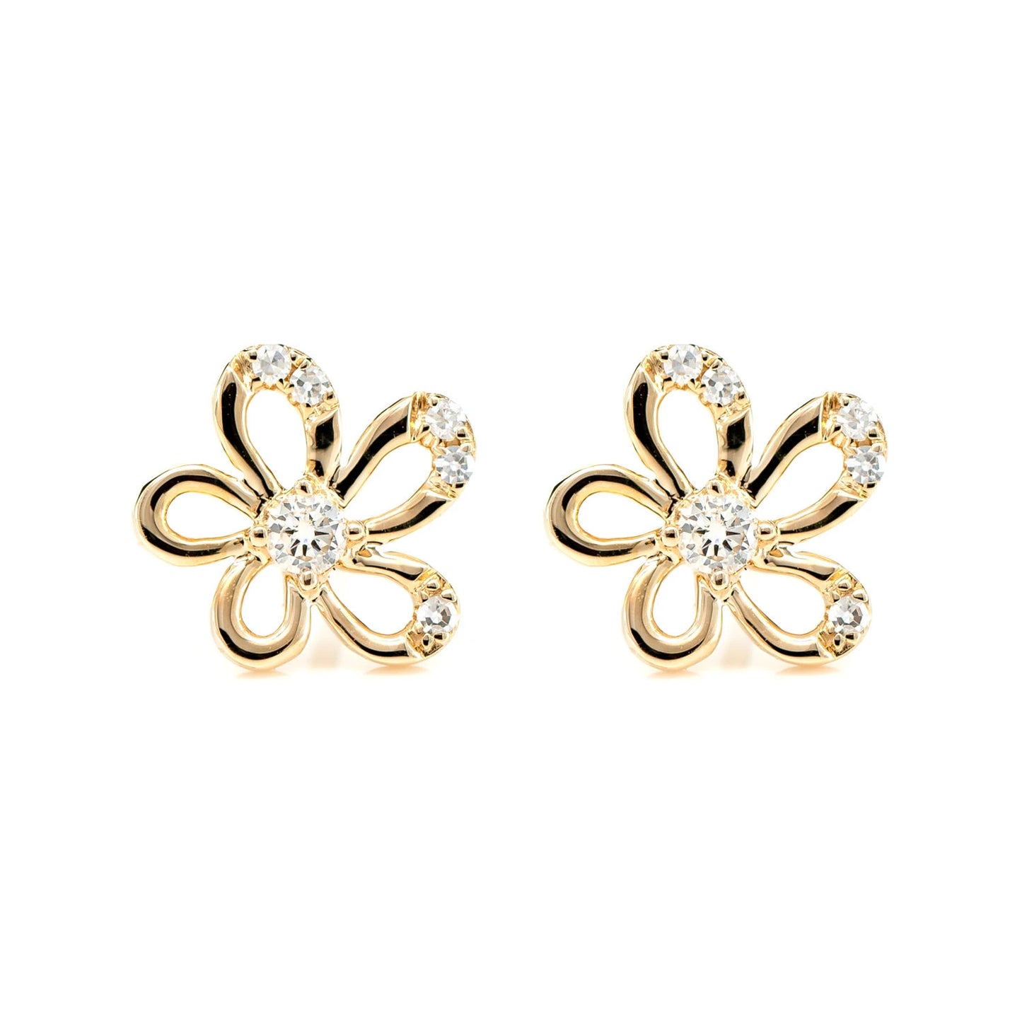 Irregular Flower Diamond Stud Earrings