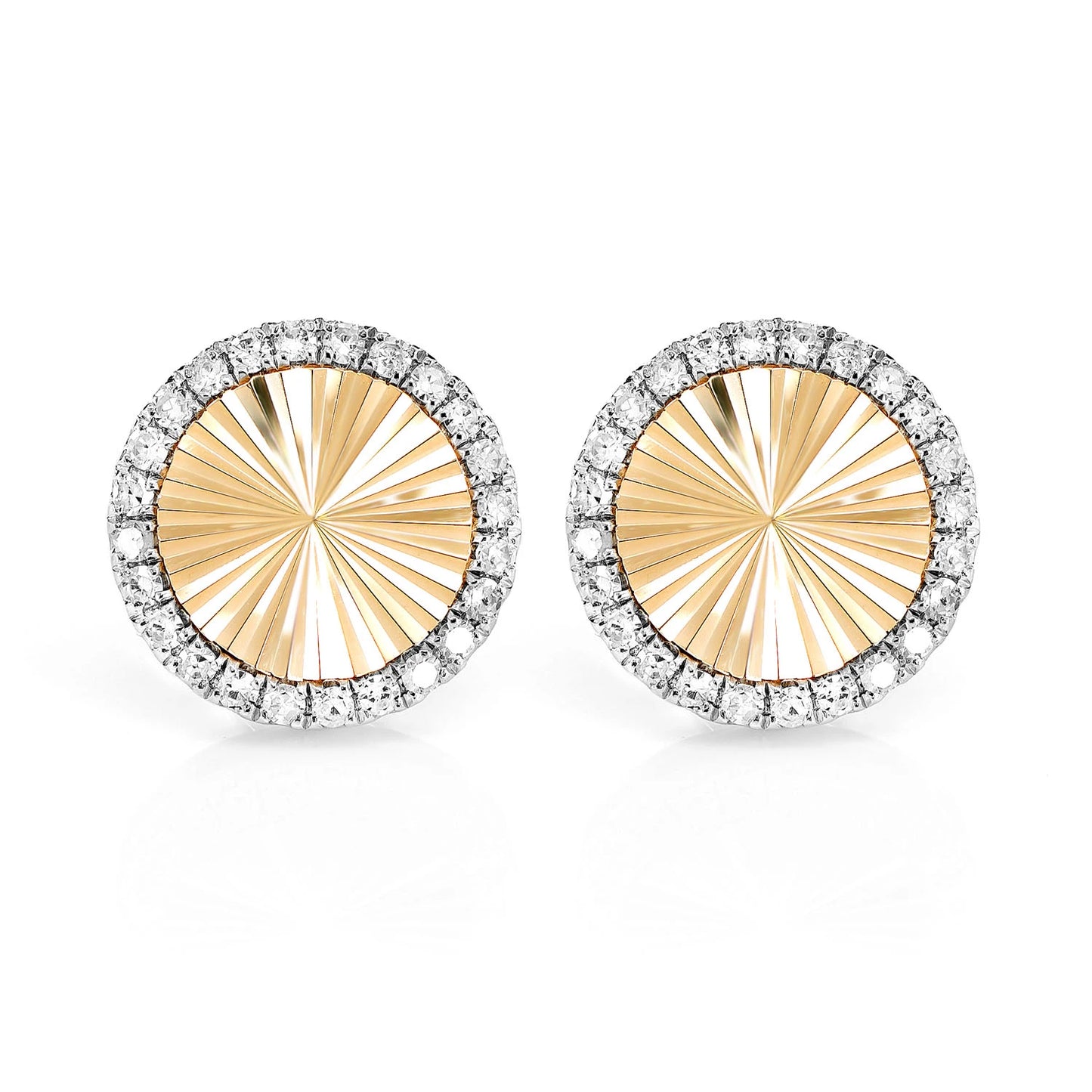 Diamond Halo Sunburst Miracle Stud Earrings