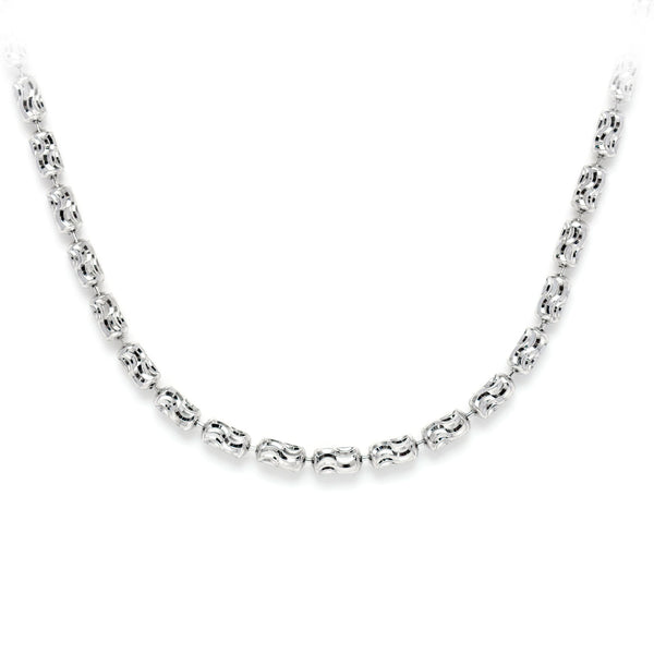 Sterling Silver Beaded Swirl Chain