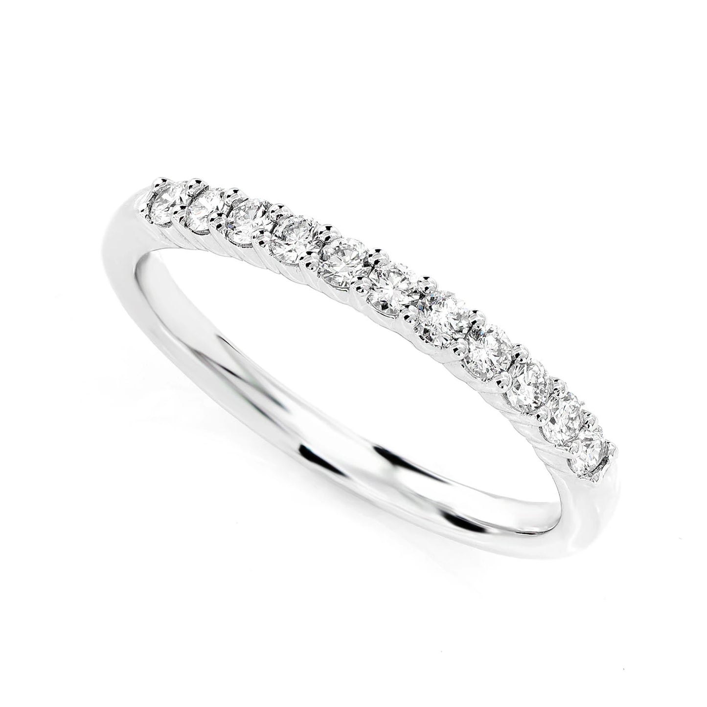 Eleven Stone Shared Prong Diamond Band Ring