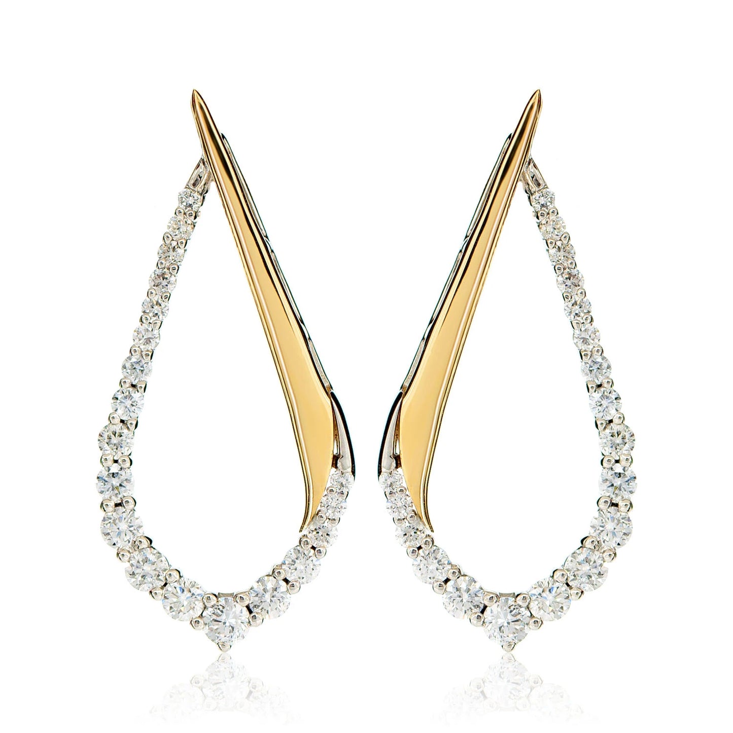 Diamond Half Graduated Tear Earrings