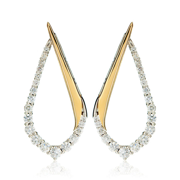 Diamond Half Graduated Tear Earrings