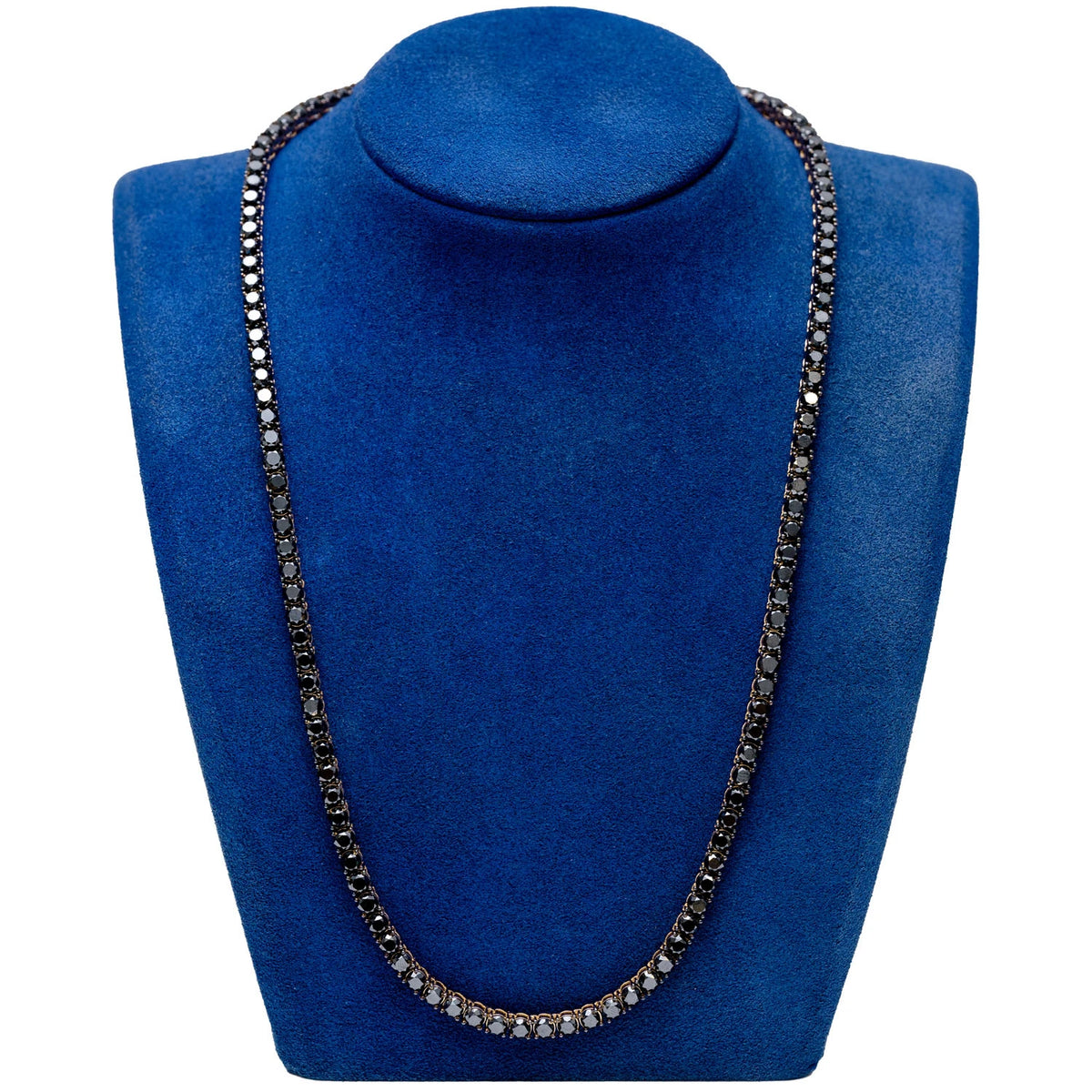 Black Diamond Prong Set Tennis Necklace