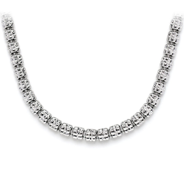 Sterling Silver Triangular Diamond-Cut Tube Chain