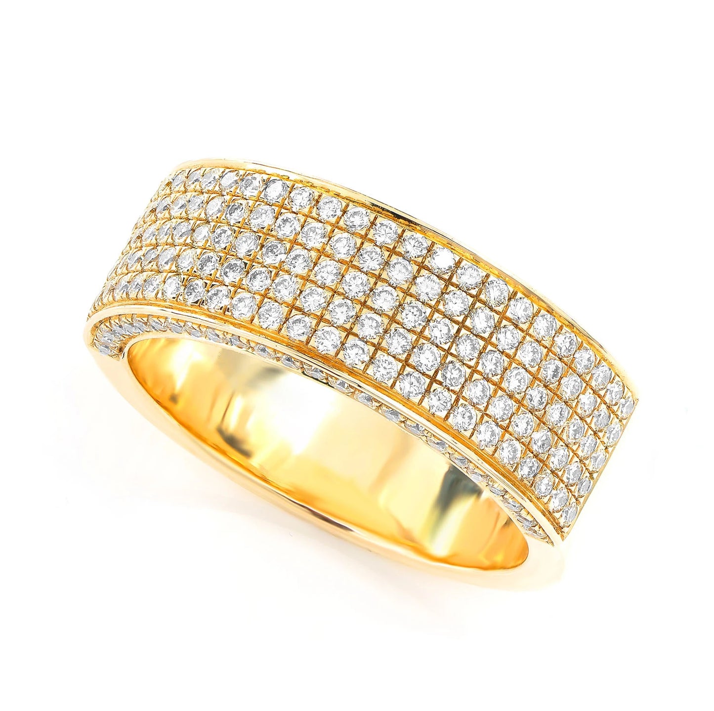 Five Row Pave Diamond Band Ring