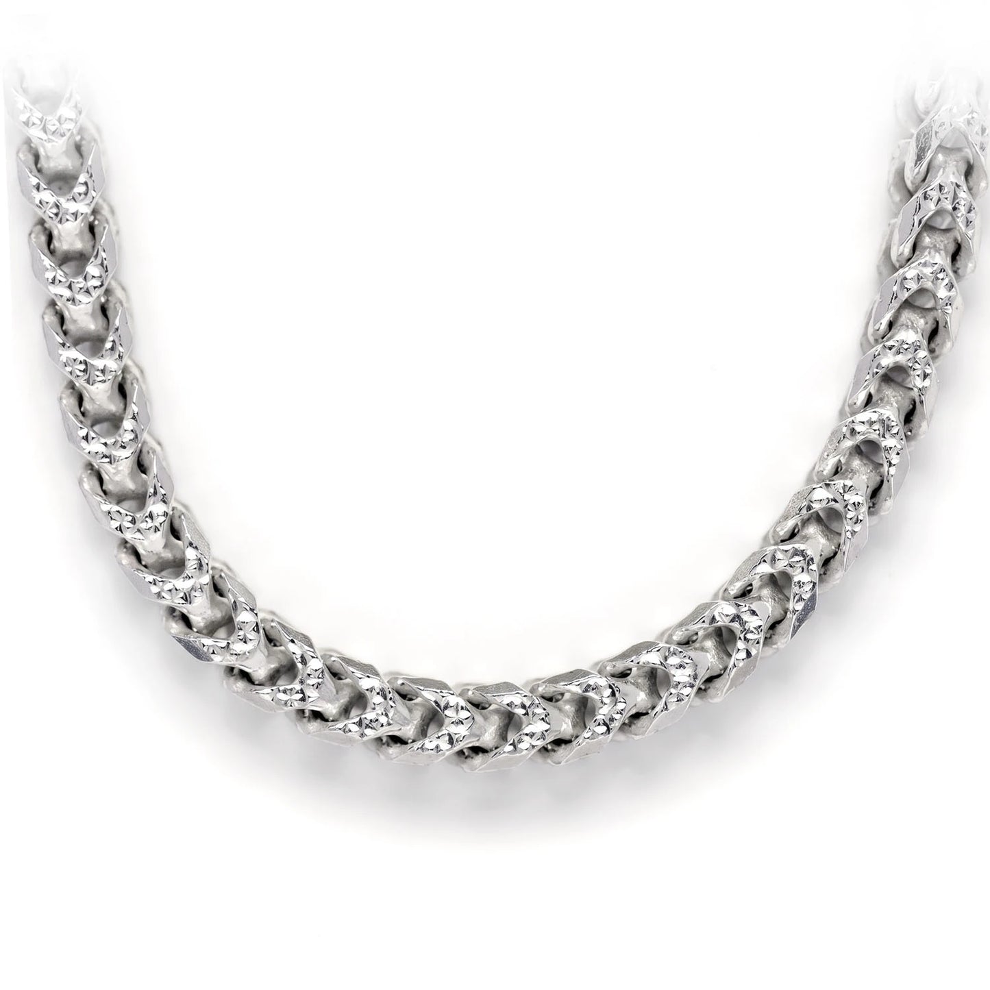Sterling Silver Diamond-Cut Franco Chain in 925 sterling silver, alternate view 5