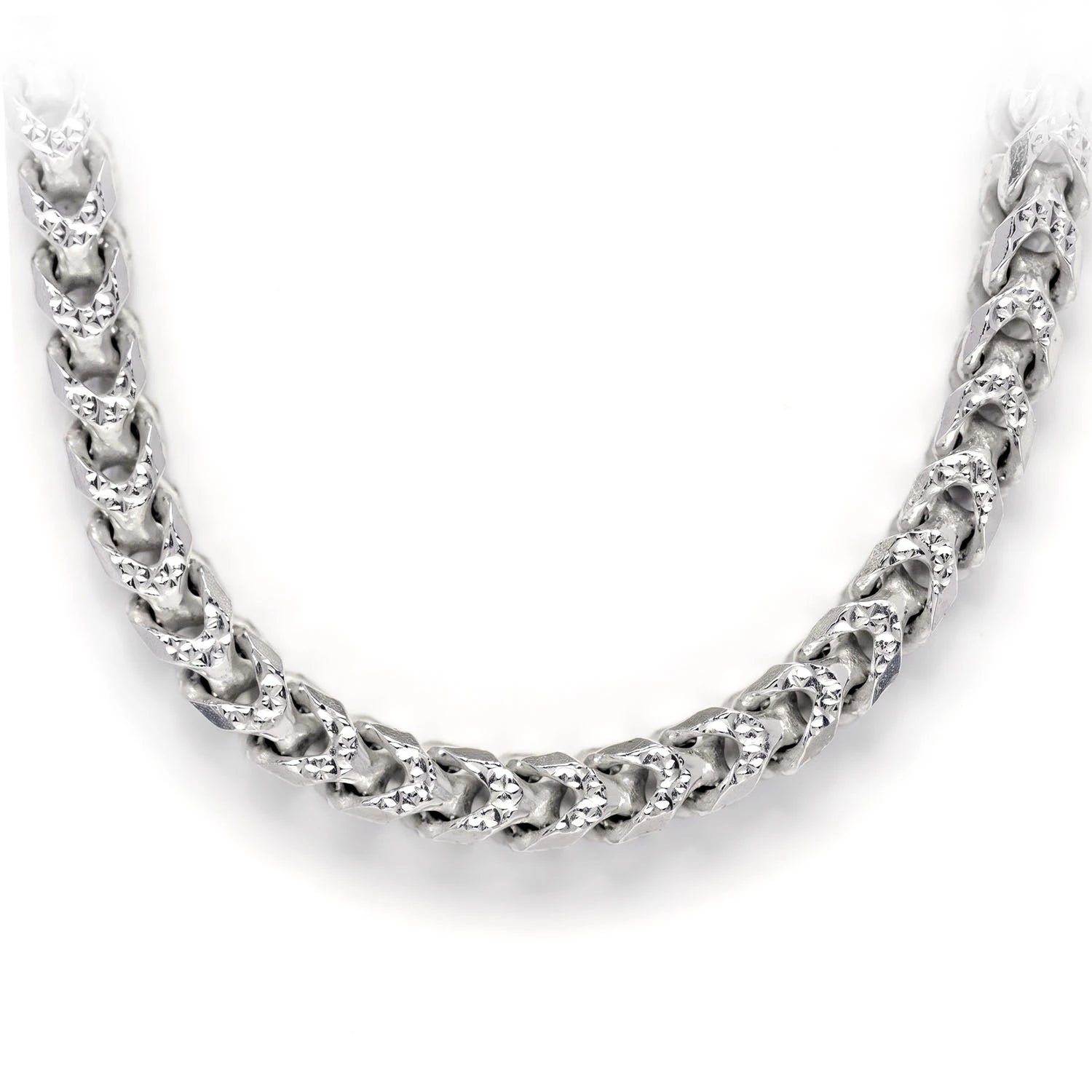 Sterling Silver Diamond-Cut Franco Chain in 925 sterling silver, alternate view 5