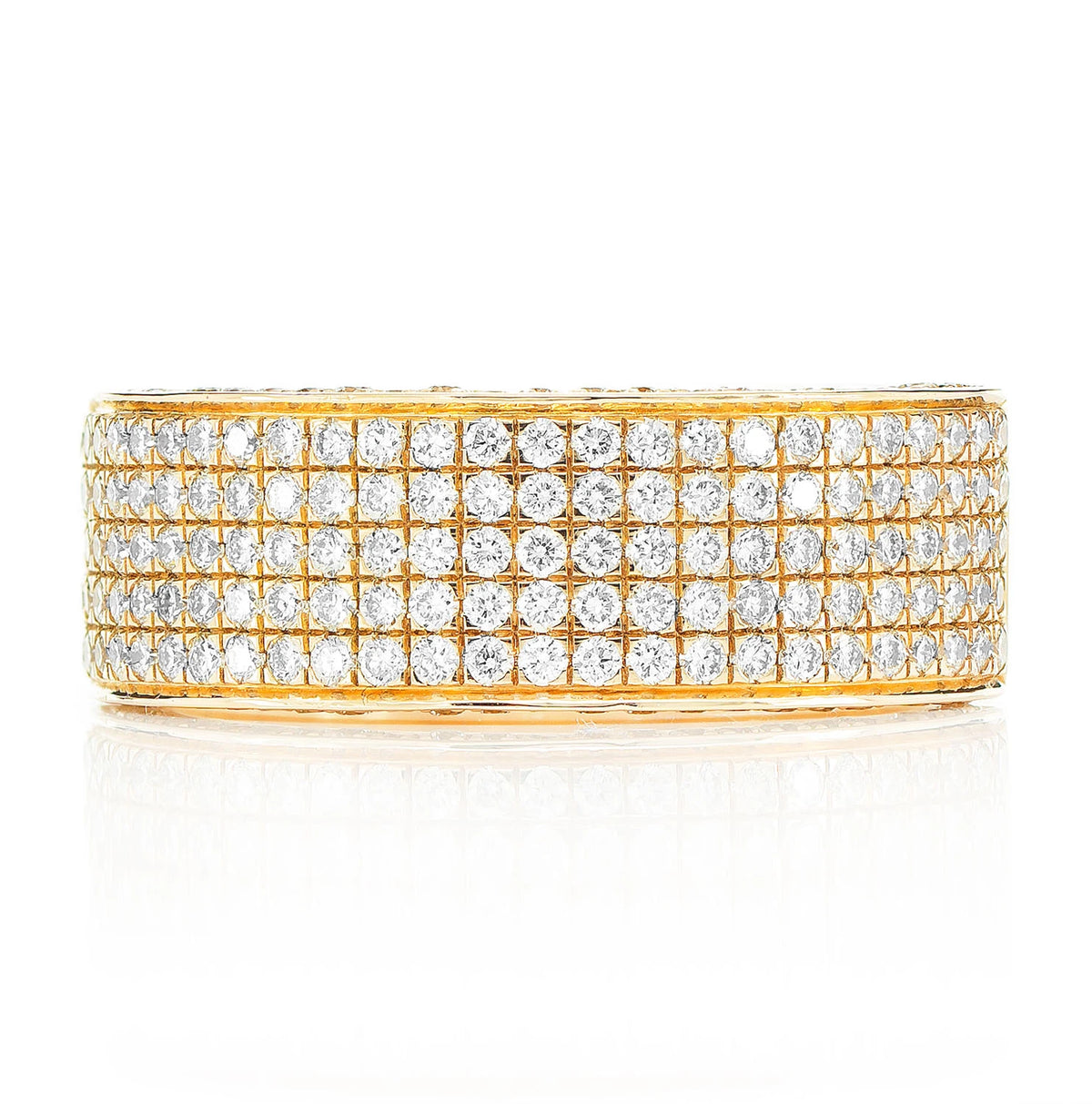 Five Row Pave Diamond Band Ring
