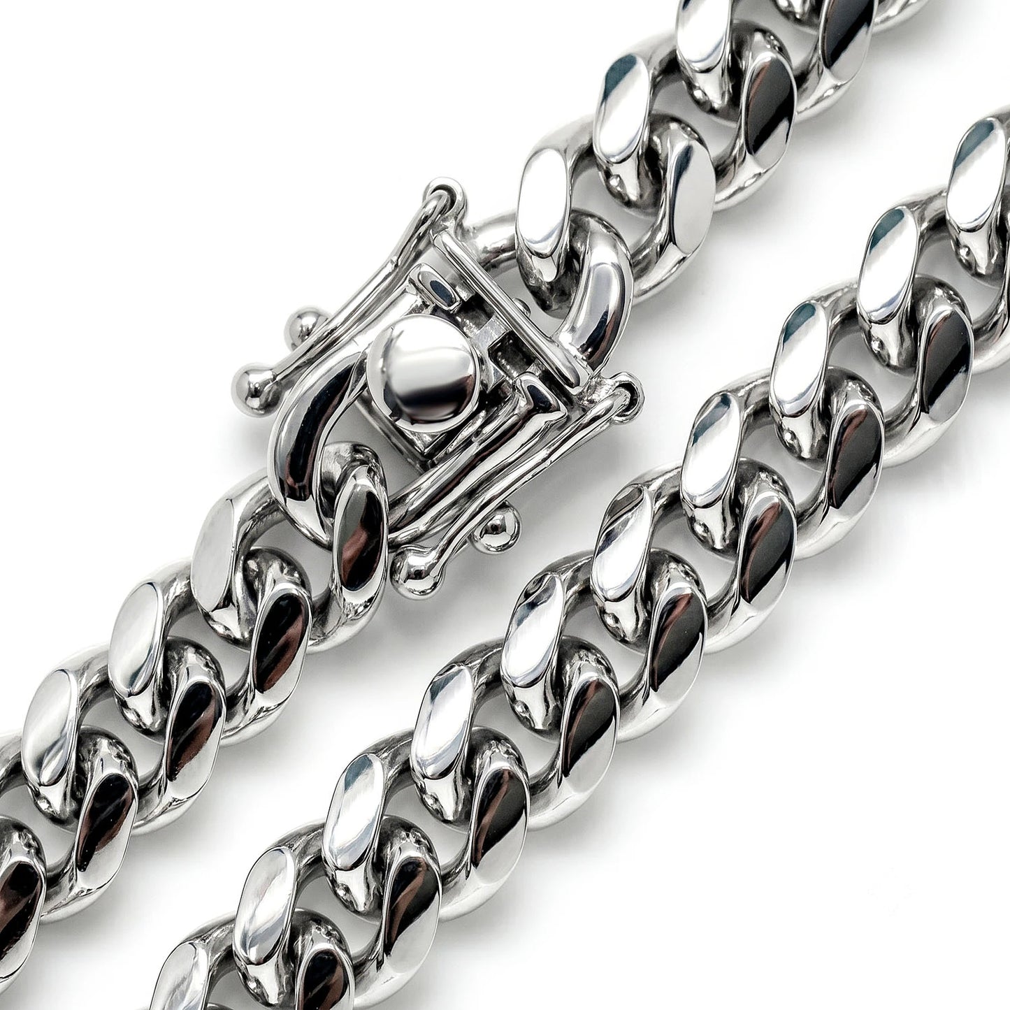 Sterling Silver Cuban Chain in 925 sterling silver, 7mm width, alternate view 6