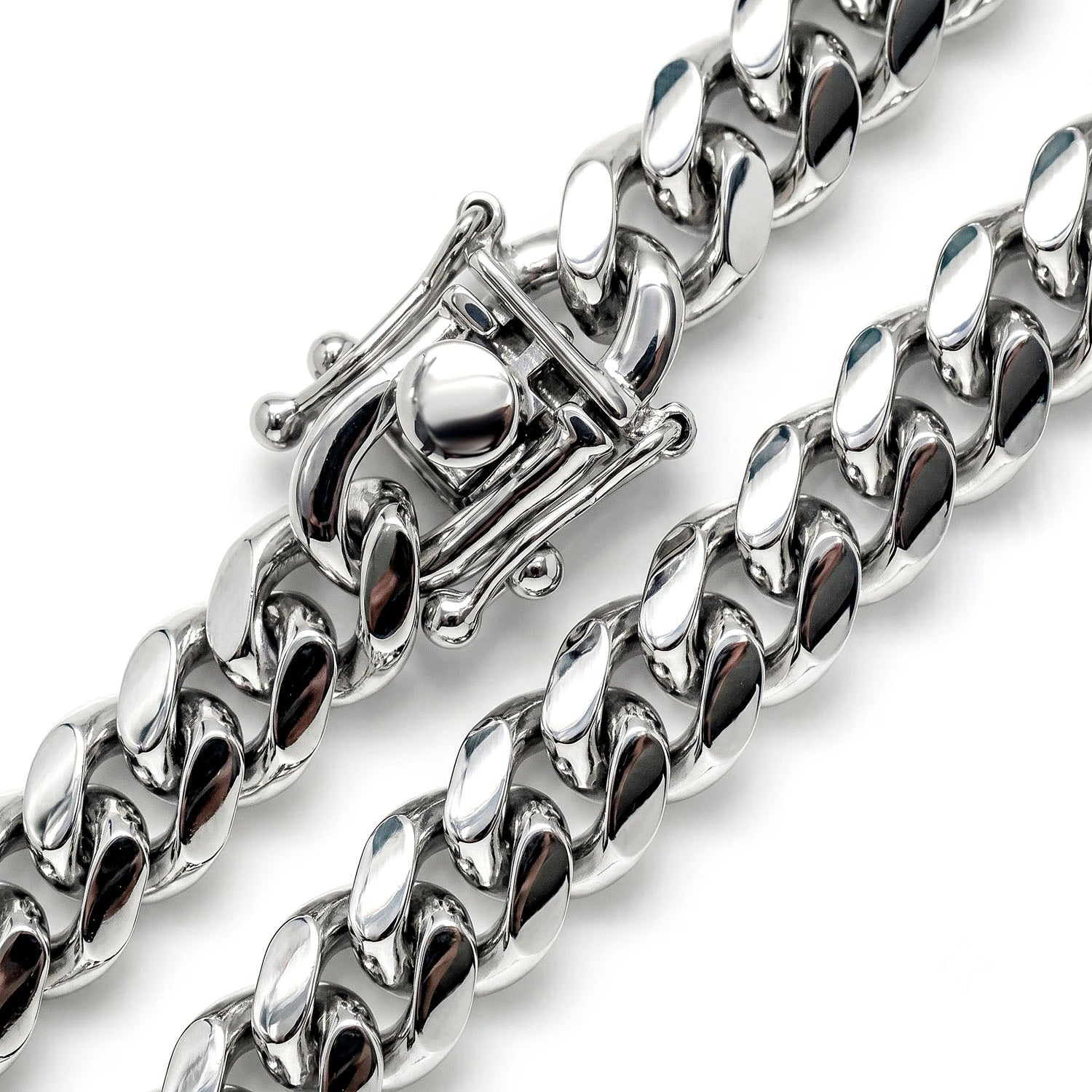 Sterling Silver Cuban Chain in 925 sterling silver, 7mm width, alternate view 6