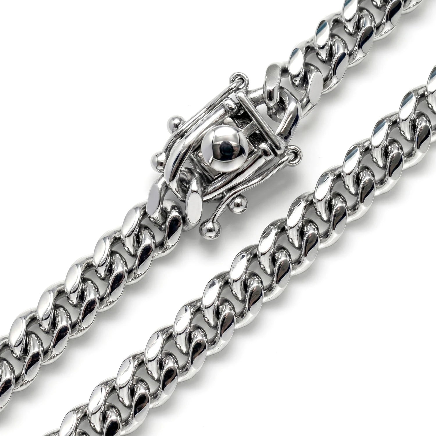 Sterling Silver Cuban Chain in 925 sterling silver, 7mm width, alternate view 2