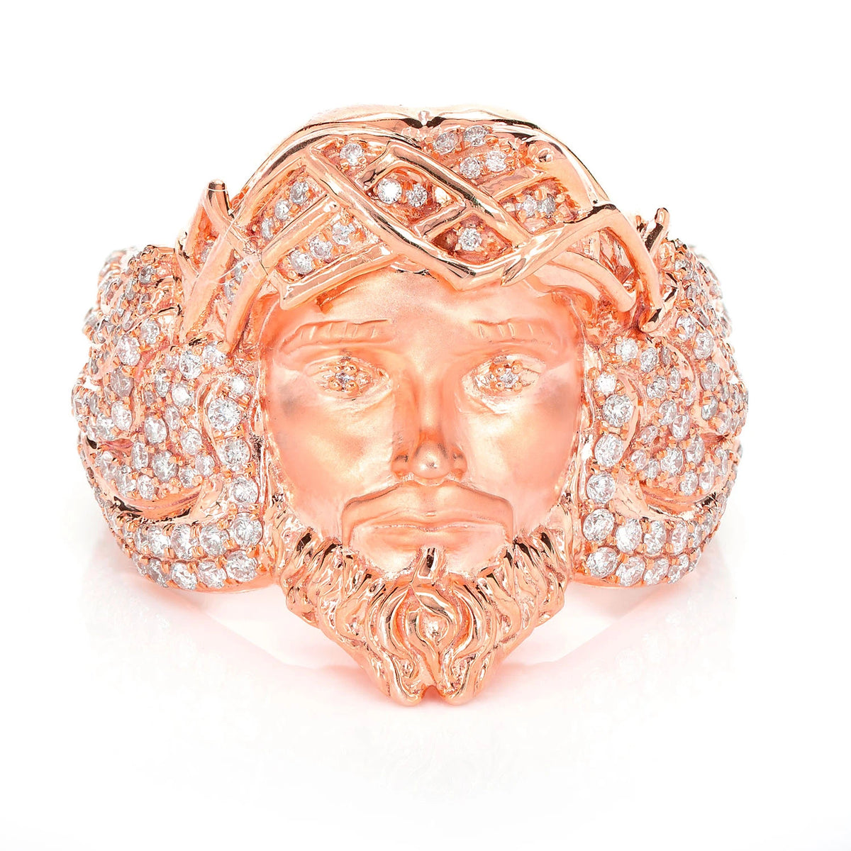 Jesus Portrait Diamond Signet Ring | 14K Gold | Icebox – Icebox