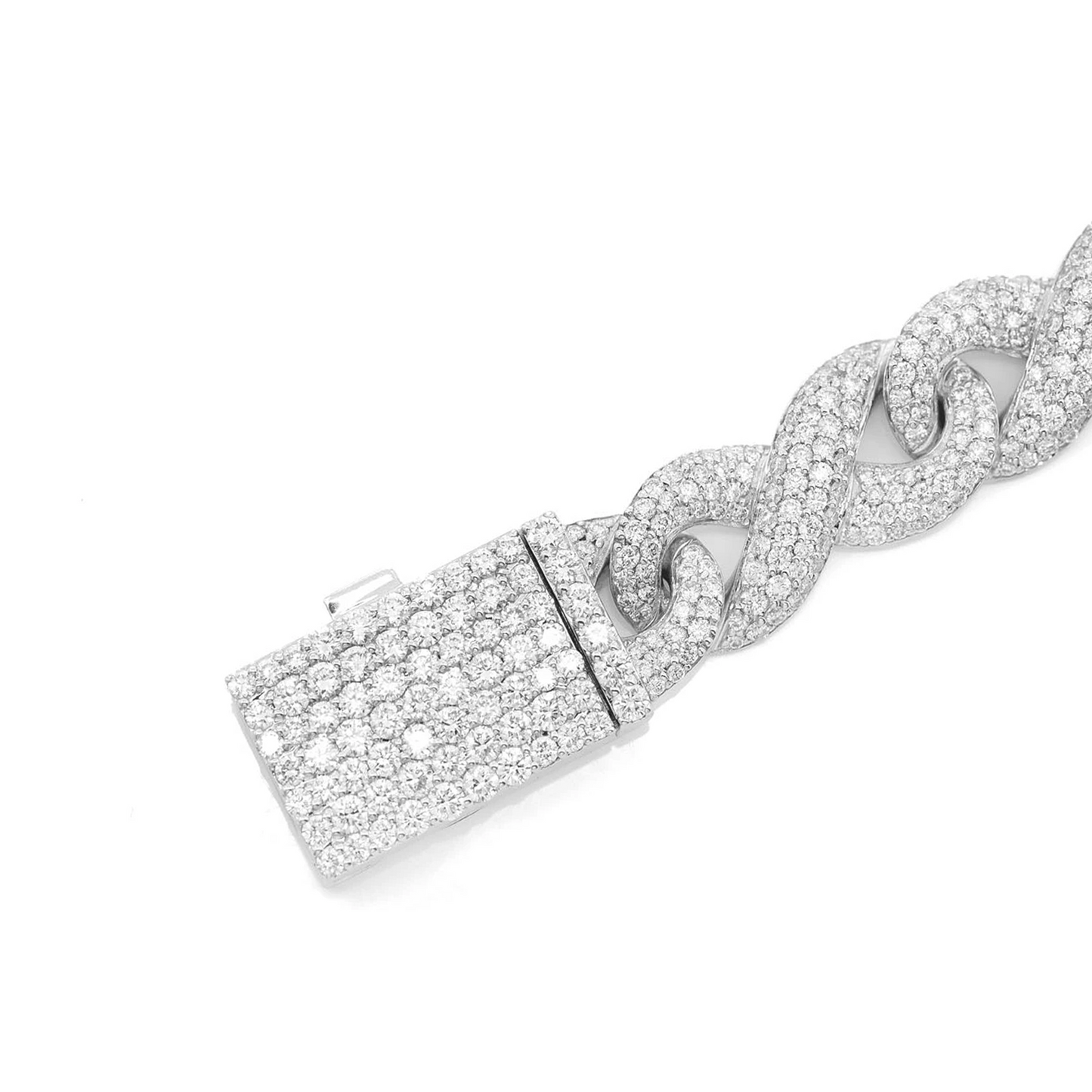 Infinity Diamond Link Bracelet in 14K white gold, angled view