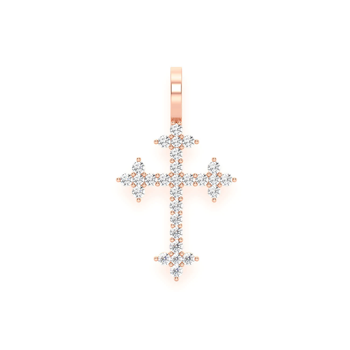 Three Point Diamond Cross Pendant