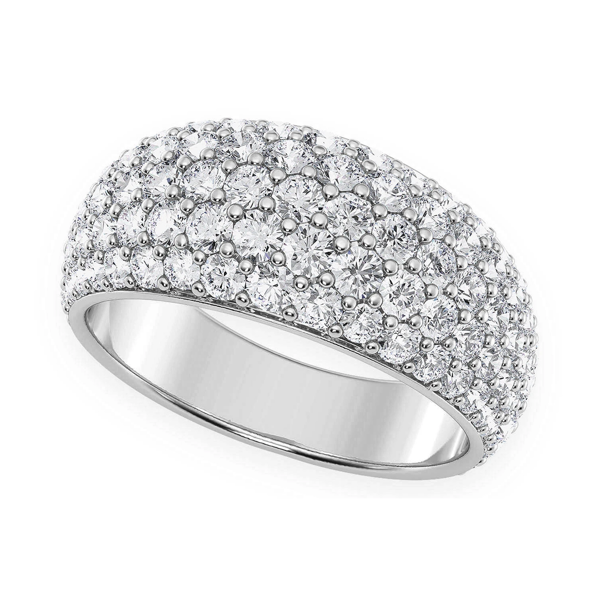 Bubbly Diamond Ring in 14K white gold, detail view
