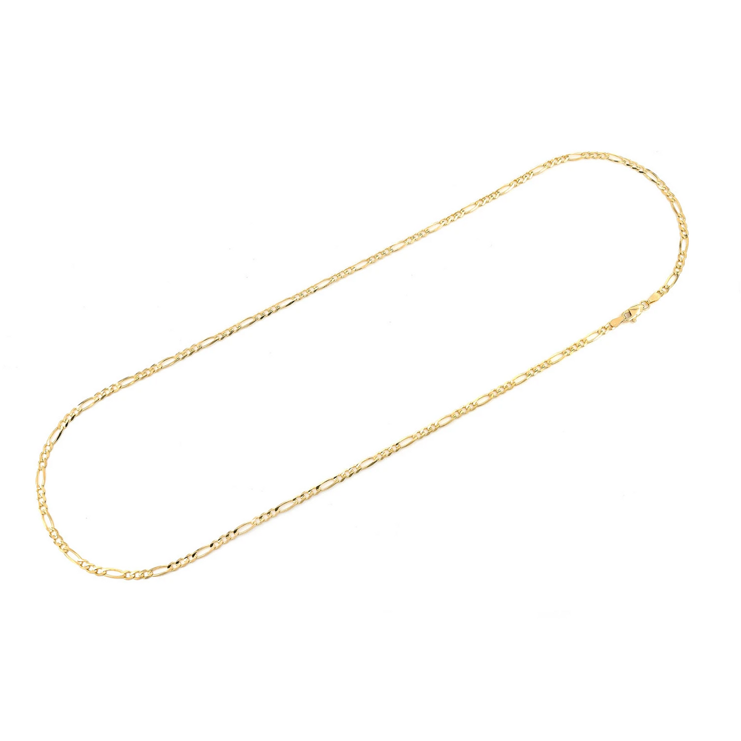 Figaro Gold Chain in 14K yellow gold, 3mm width, detail view