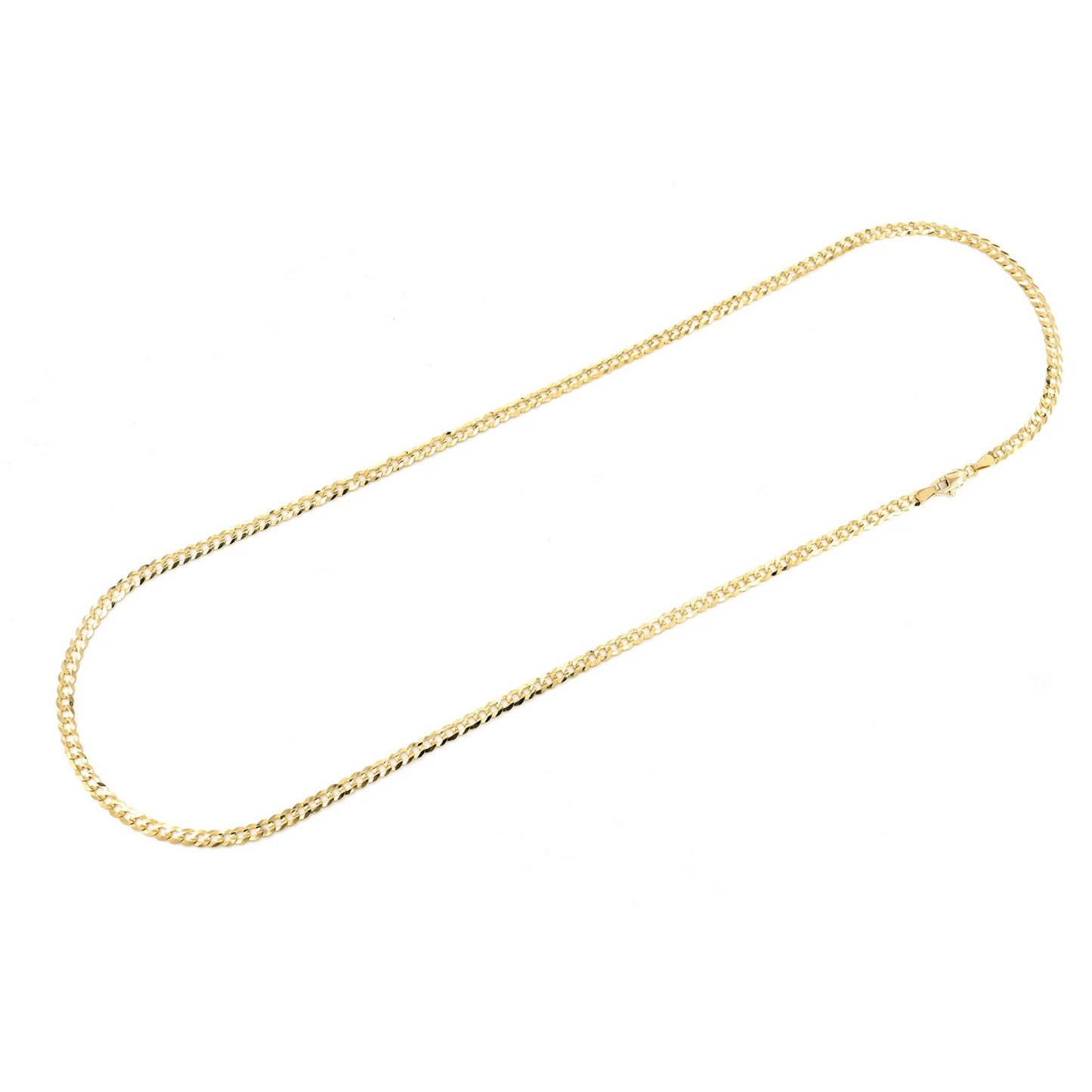Flat Curb Gold Chain in 14K yellow gold, 3.5mm width, alternate view