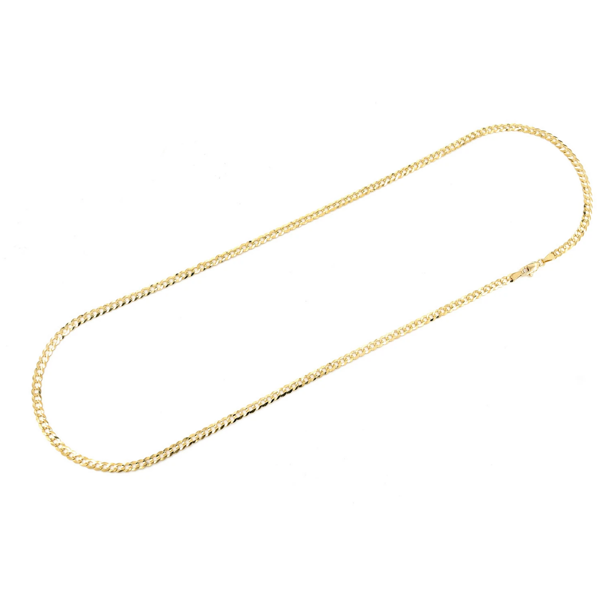 Flat Curb Gold Chain in 14K yellow gold, 3.5mm width, alternate view