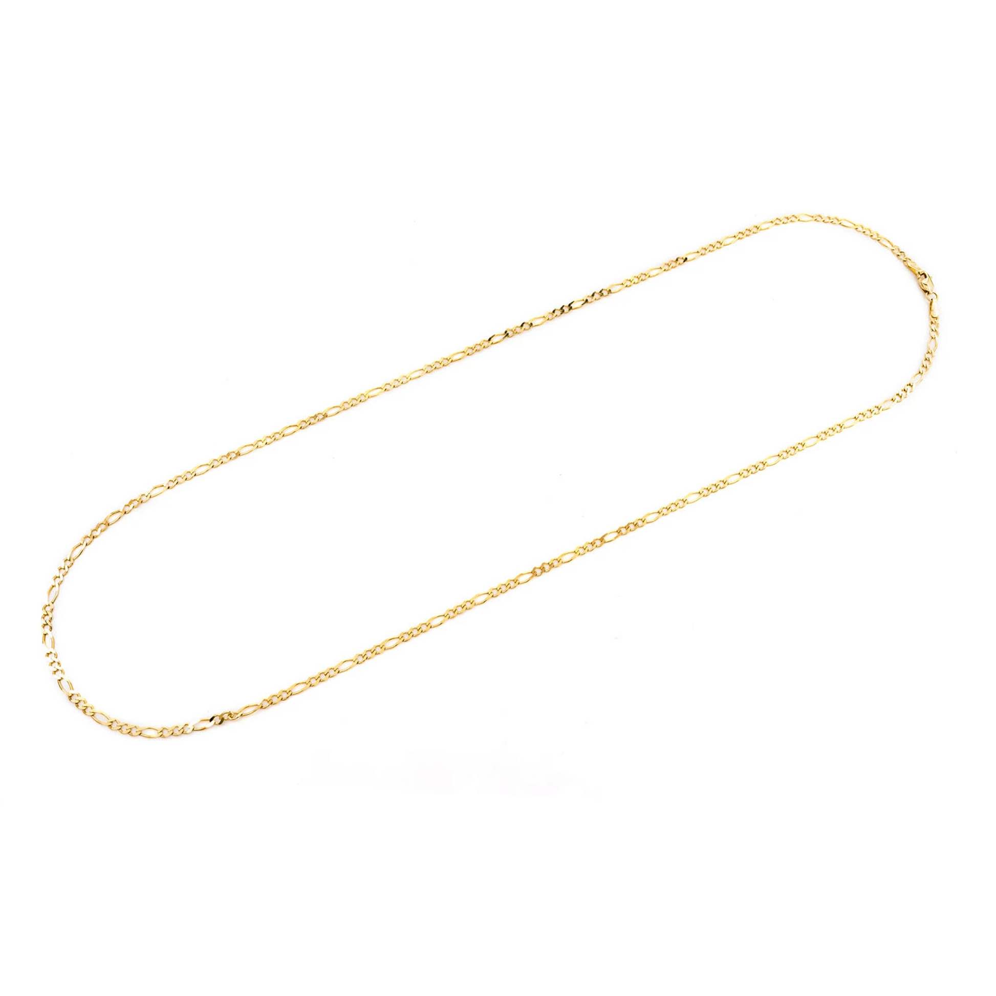Figaro Gold Chain in 14K yellow gold, 2.5mm width, detail view